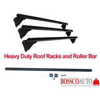 Black Heavy Duty Roof Racks & Roller suitable for Toyota Hiace LWB 1983-2019 3 Bars