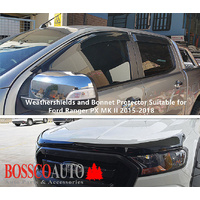 Weathershields Window Visors and Bonnet Protector Suitable for Ford Ranger MKII