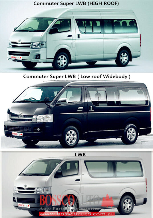 Set of 2 Black ROOF RACKS suitable for Toyota Hiace Commuter SLWB (Low roof Widebody)
