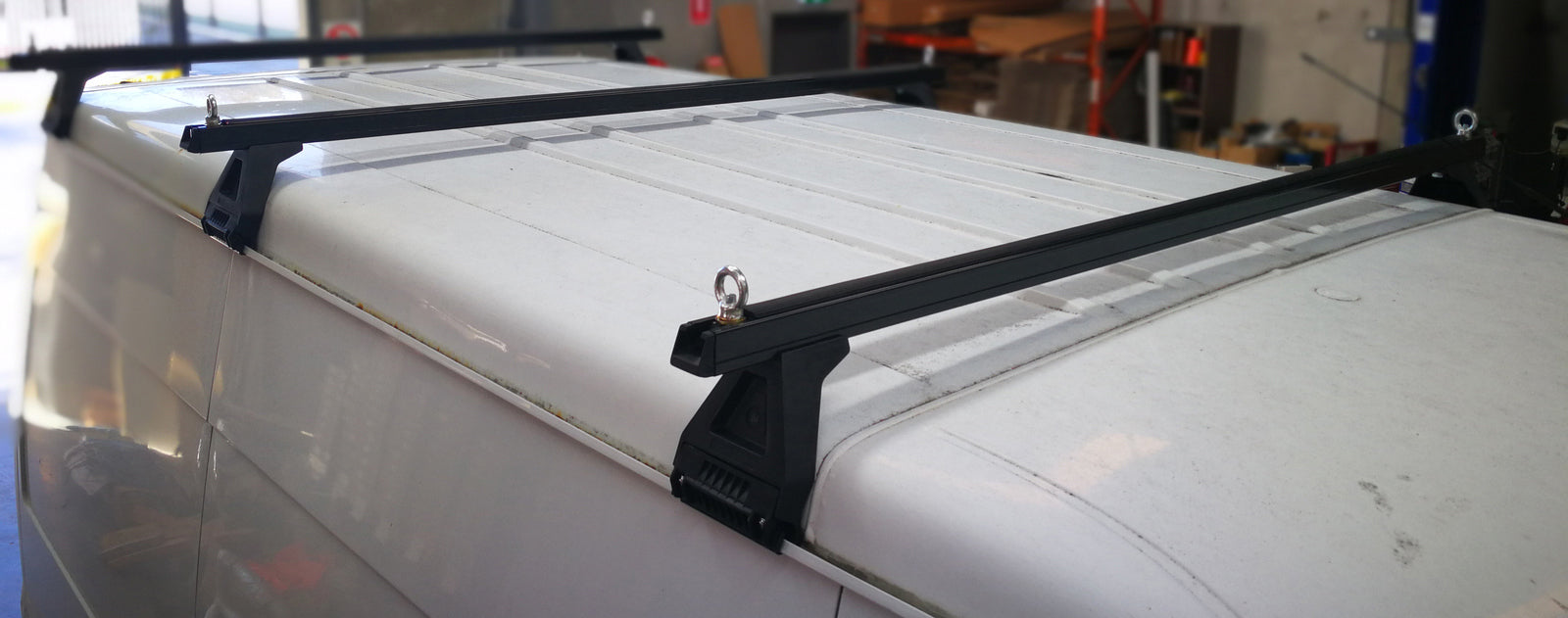 Black ROOF RACKS suitable for FORD ECONOVAN 1999–2020 (Low Roof)