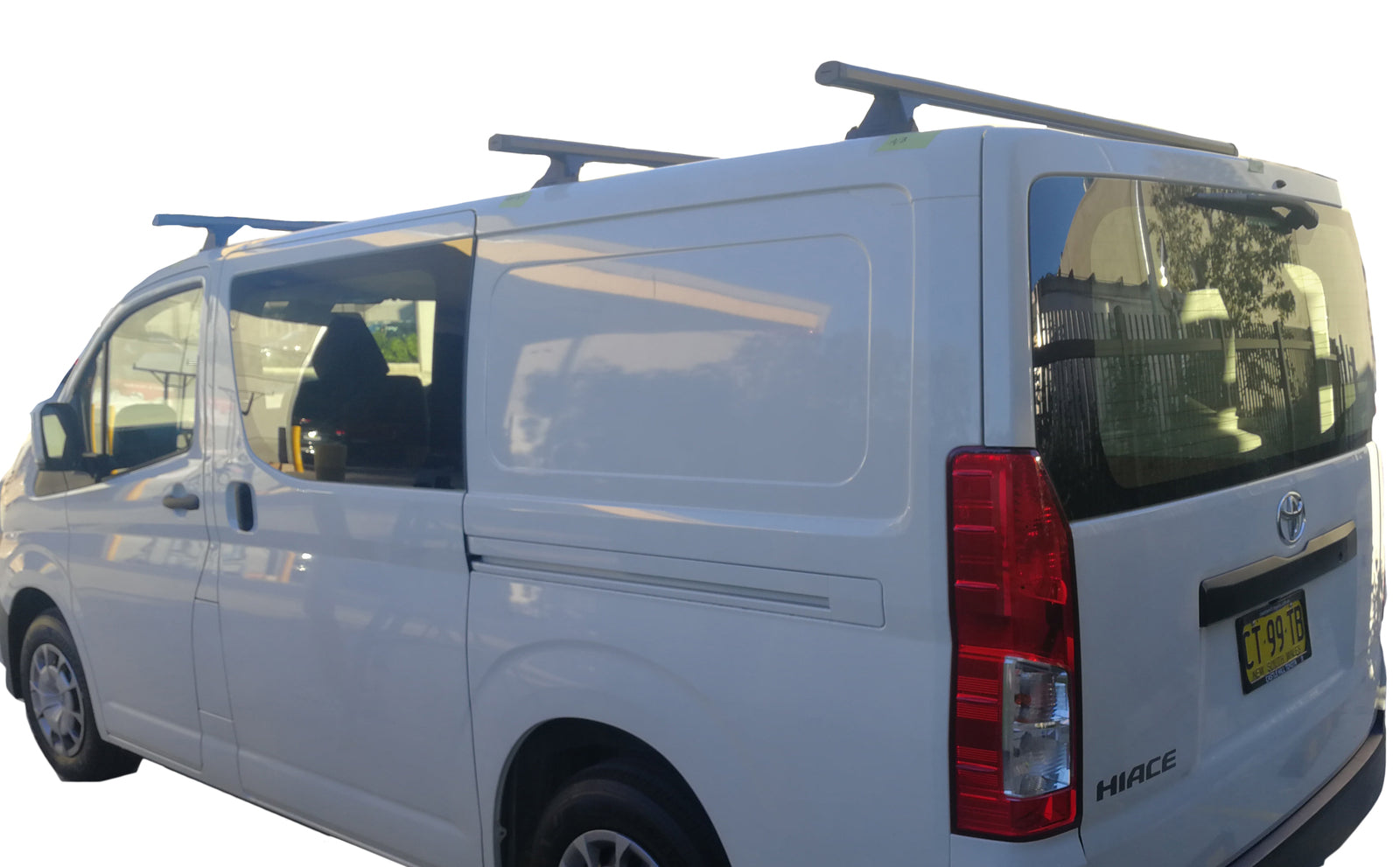 Set of 3 Black Heavy Duty Roof Racks Renault Trafic X82 Van 2017-2023