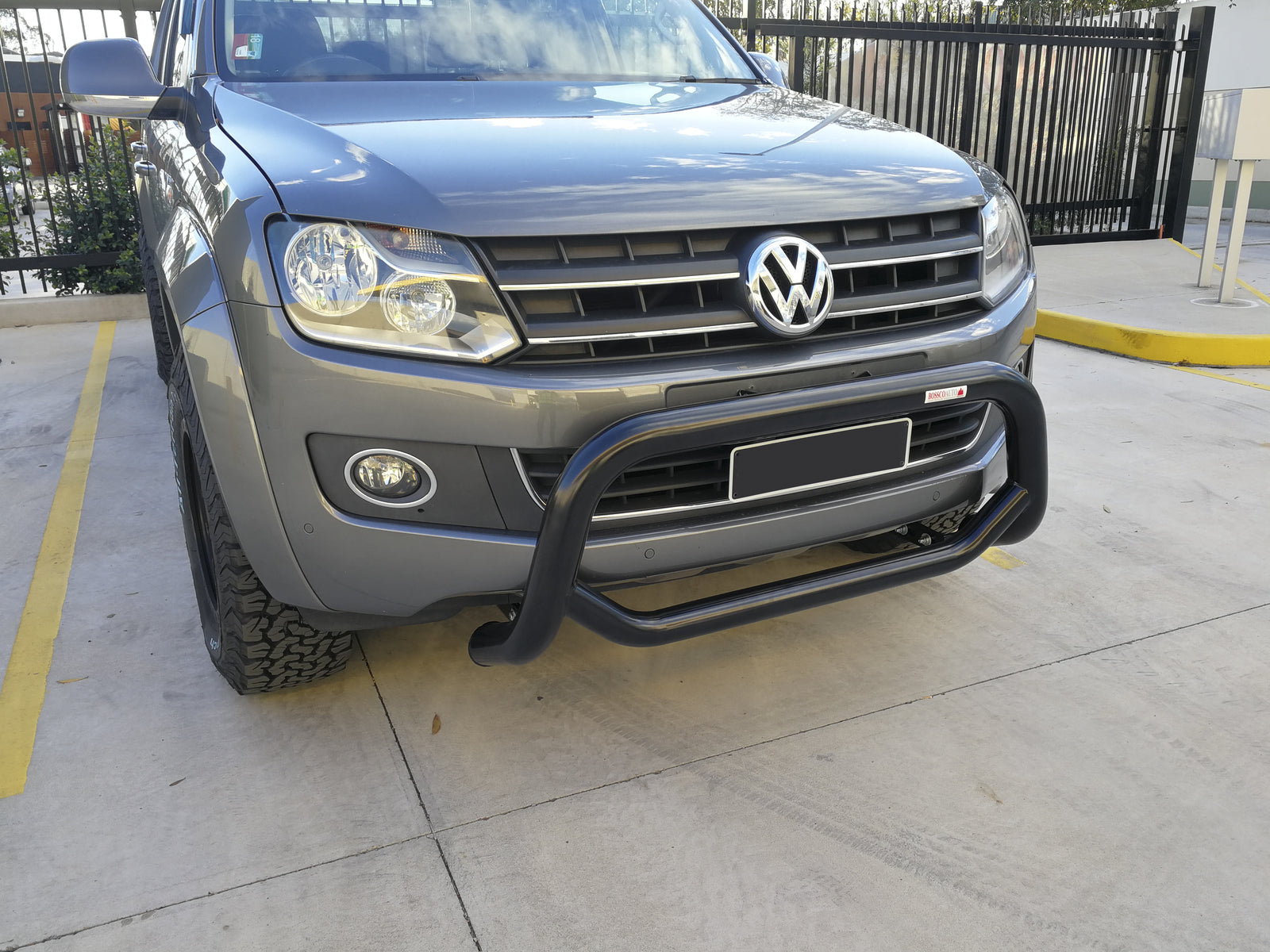Black 'Big Mouth' Nudge Bar Suitable For Volkswagen Amarok (Suits Front parking Sensors)