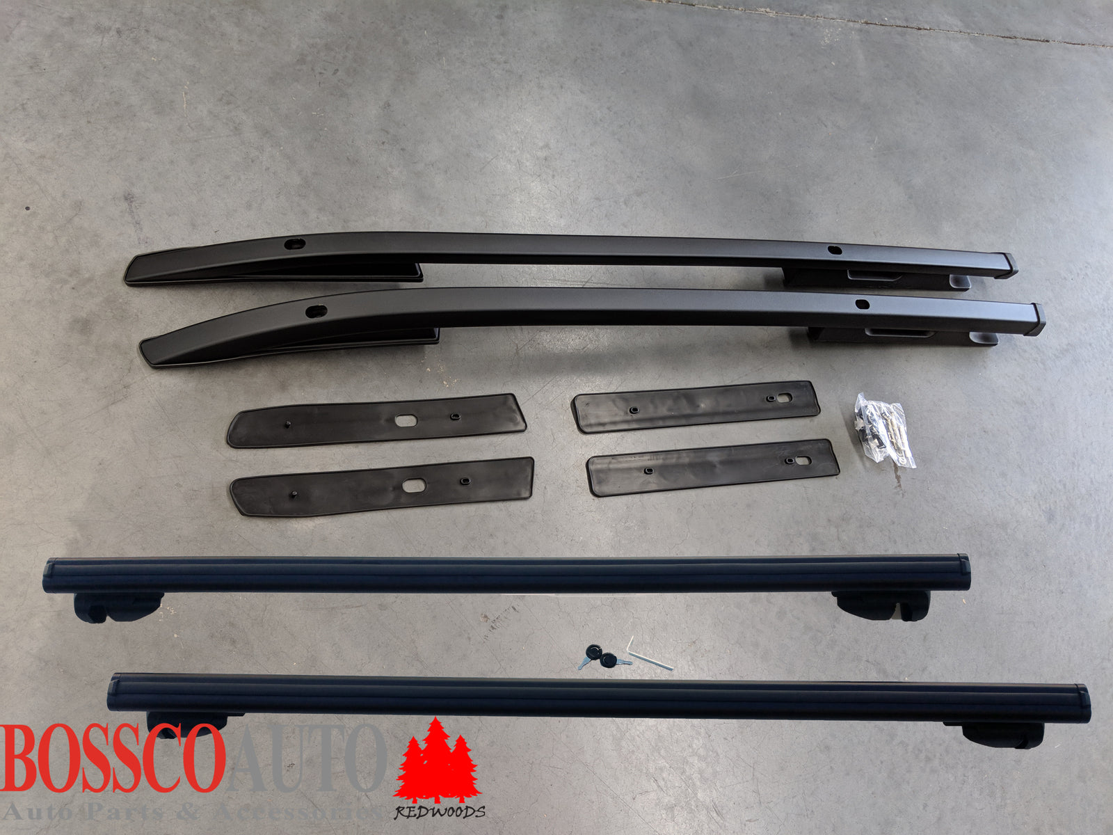 Black Roof Rails & Black Cross Racks Suitable For Mitsubishi Triton MR 2019-2023