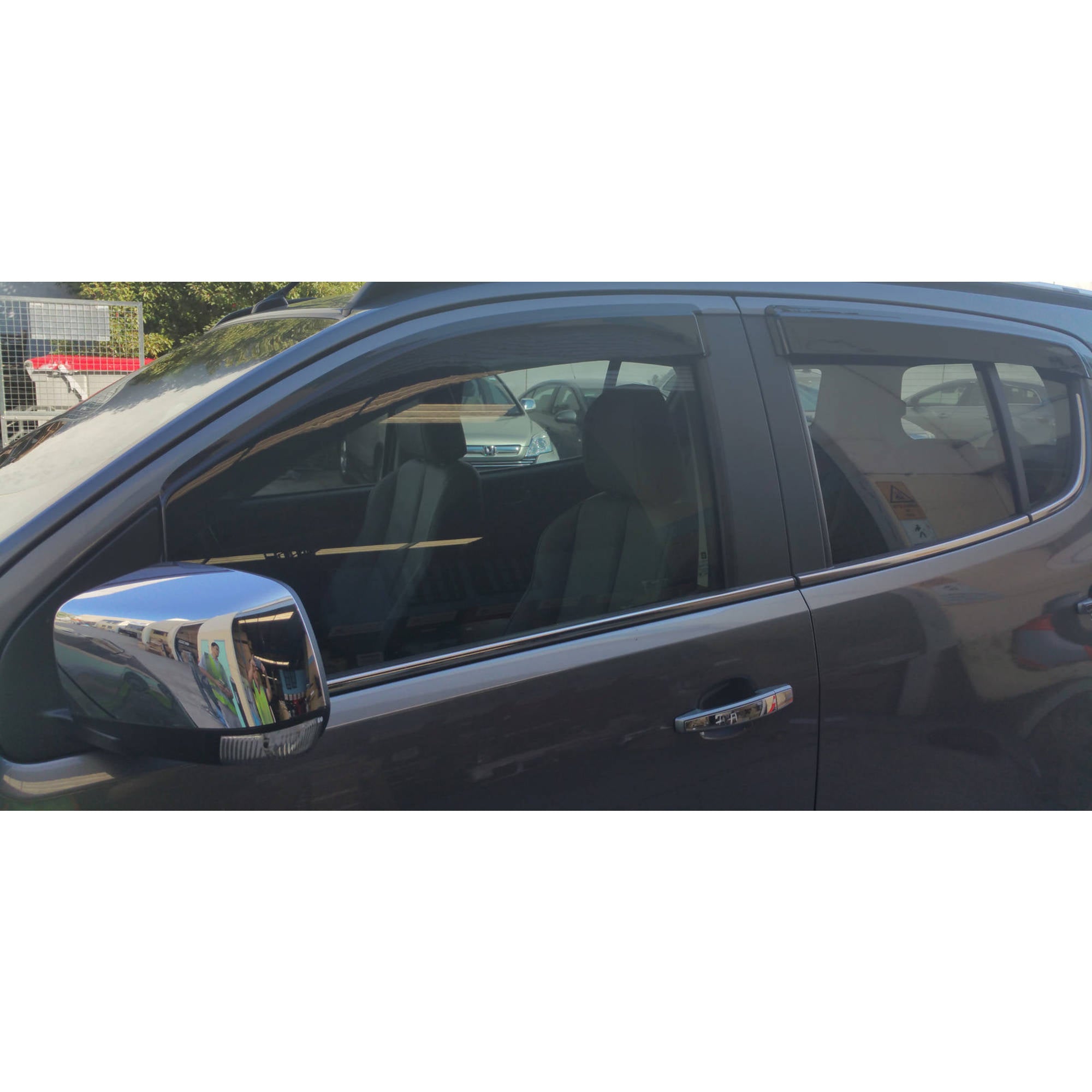 Slim Line Black Tinted Weather Shields suitable for Holden Colorado 7 (2012-2017), Holden Trailblazer (2016-2020), Isuzu MU-X (2012-2020)