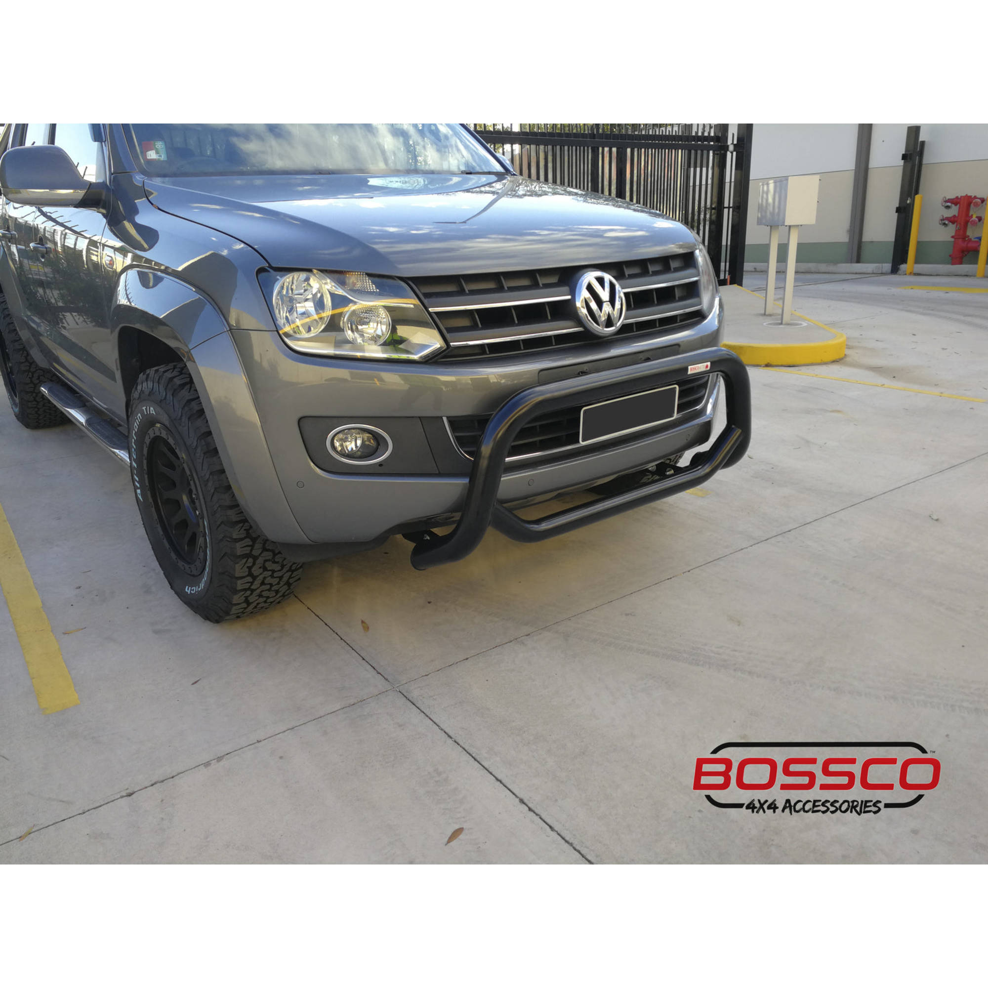 Black 'Big Mouth' Nudge Bar Suitable For Volkswagen Amarok 2010 - 2022 (Suits Front parking Sensors)
