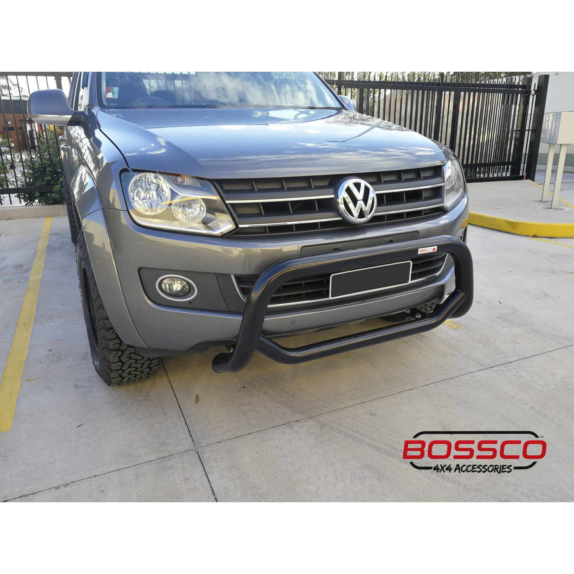 Black 'Big Mouth' Nudge Bar Suitable For Volkswagen Amarok 2010 - 2022 (Suits Front parking Sensors)