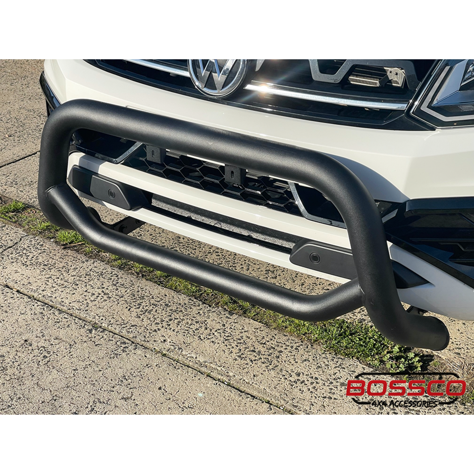 Black 'Big Mouth' Nudge Bar Suitable For Volkswagen Amarok 2010 - 2022 (Suits Front parking Sensors)
