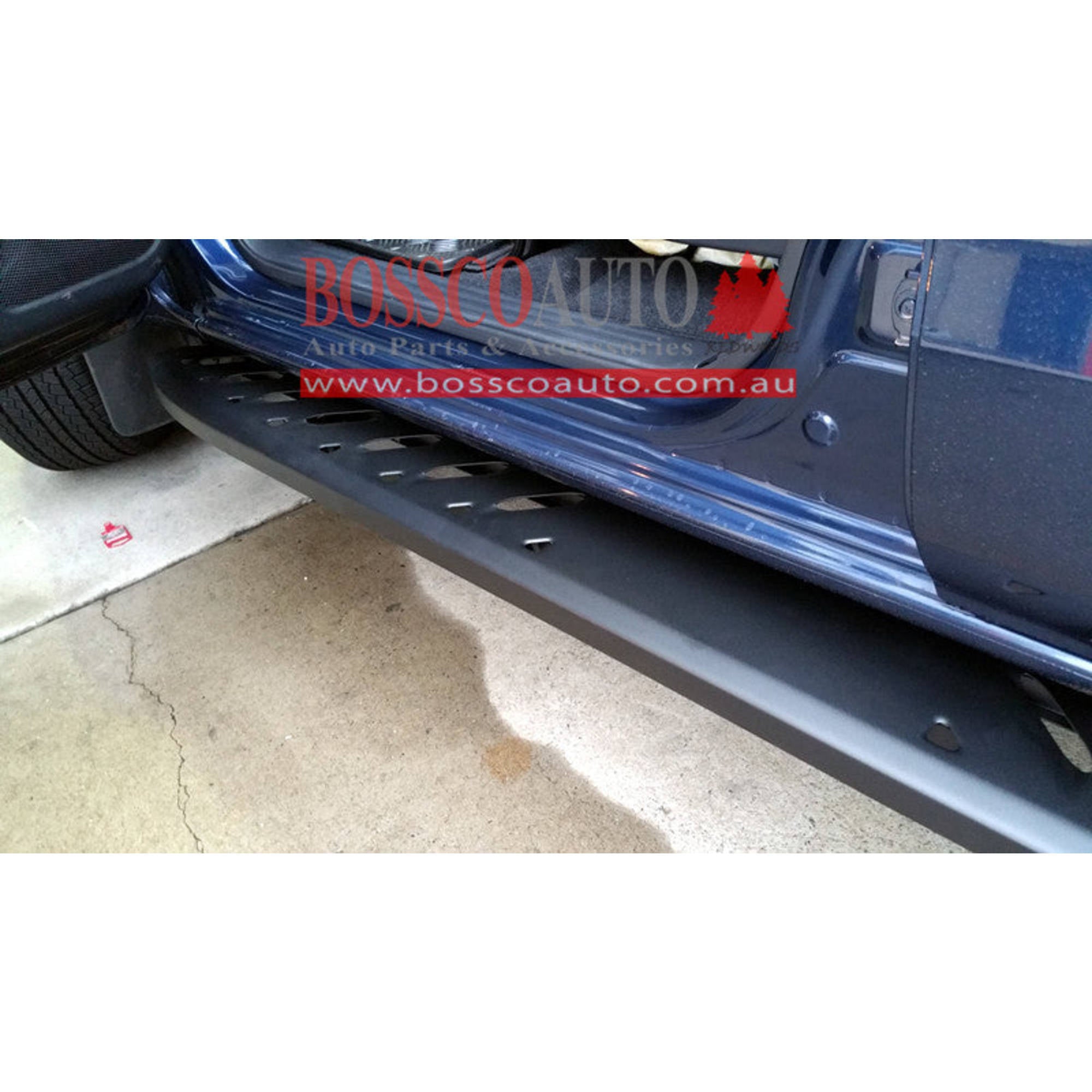 Black Steel Shark Side Steps suitable for Nissan Navara D23/NP300 2015-2020