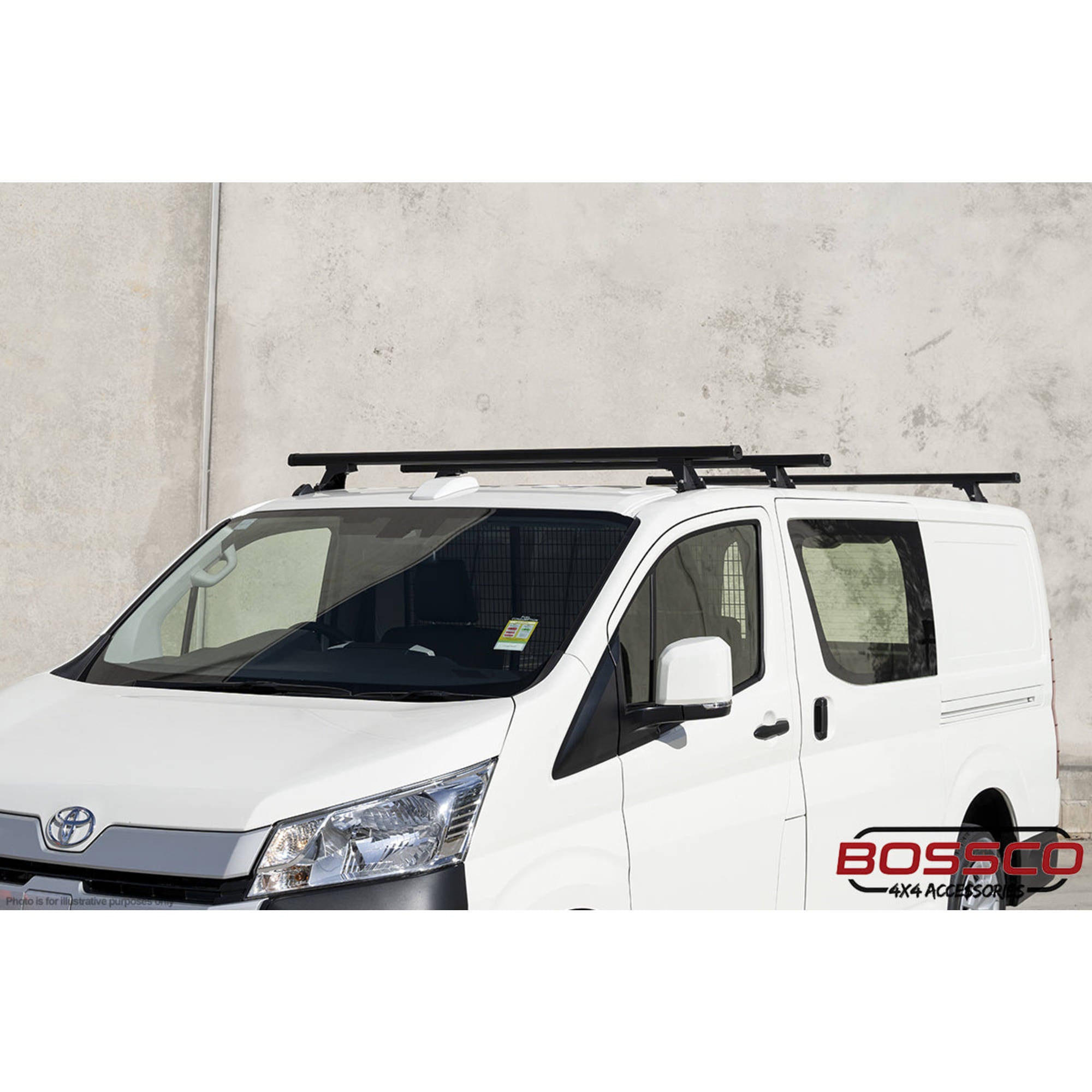 Set of 2 Black Heavy Duty Roof Racks Suitable for Toyota Hiace 2019-2025