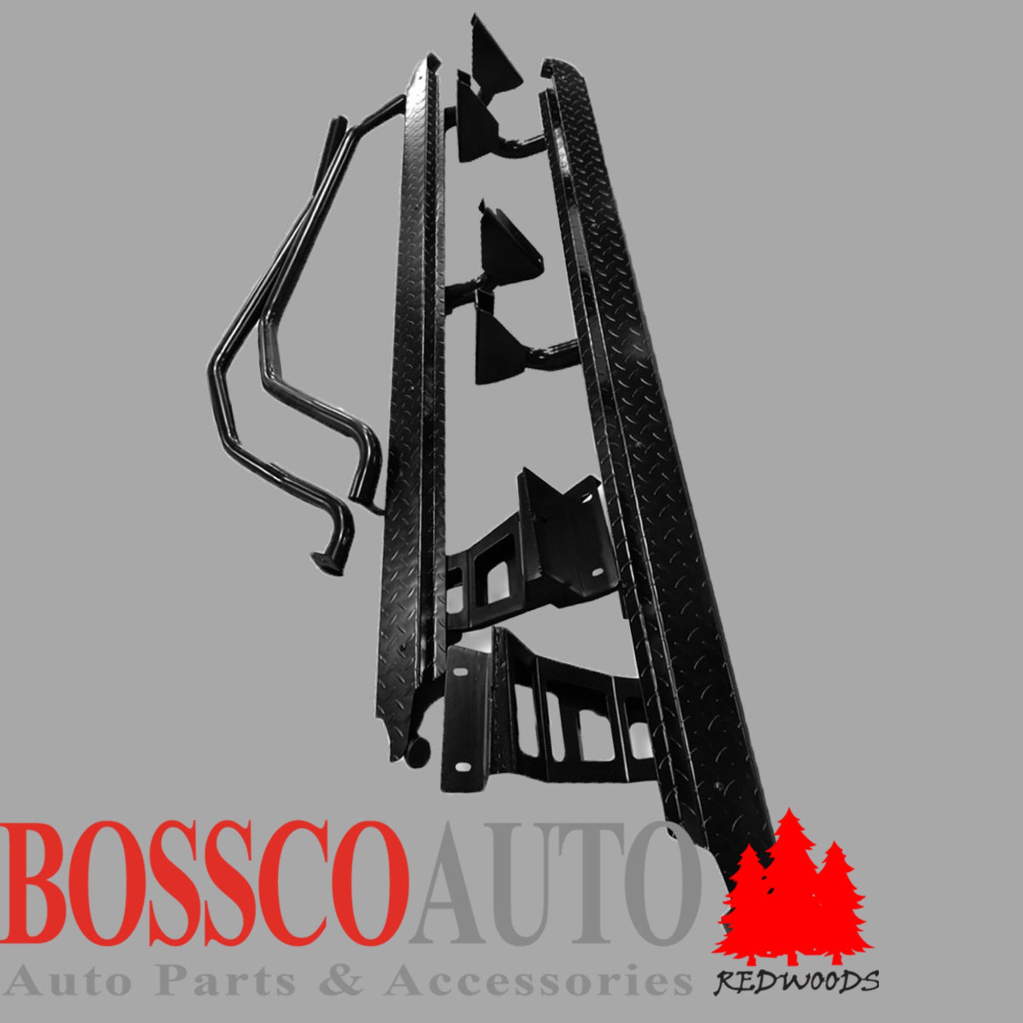 Heavy Duty Black Side Steps With Brush Bars Suitable For Mitsubishi Triton ML MN 2005-2014