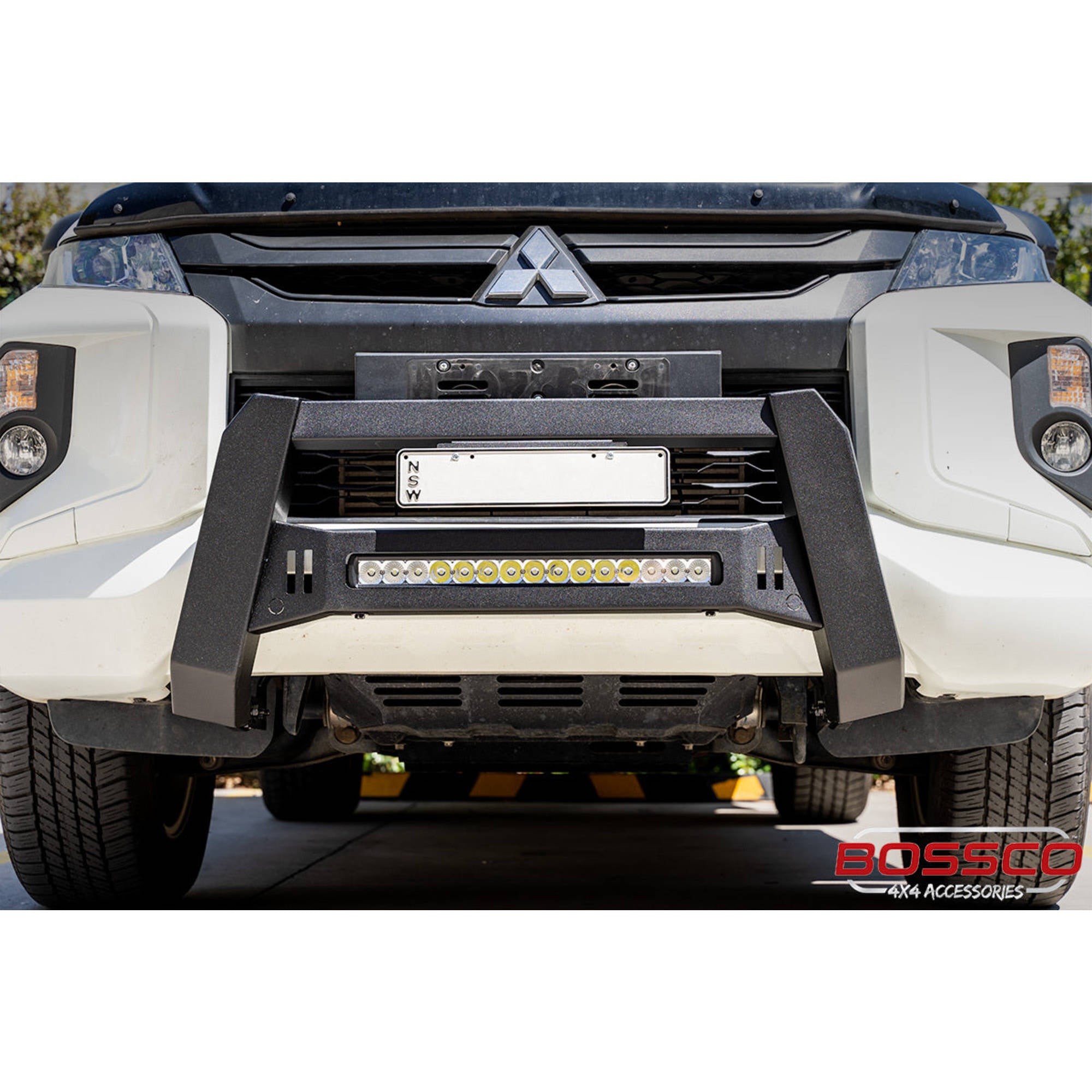 Matte Black Modular Nudge Bar with Integrated Light Bar Suitable For Mitsubishi Triton MR 2019-2023