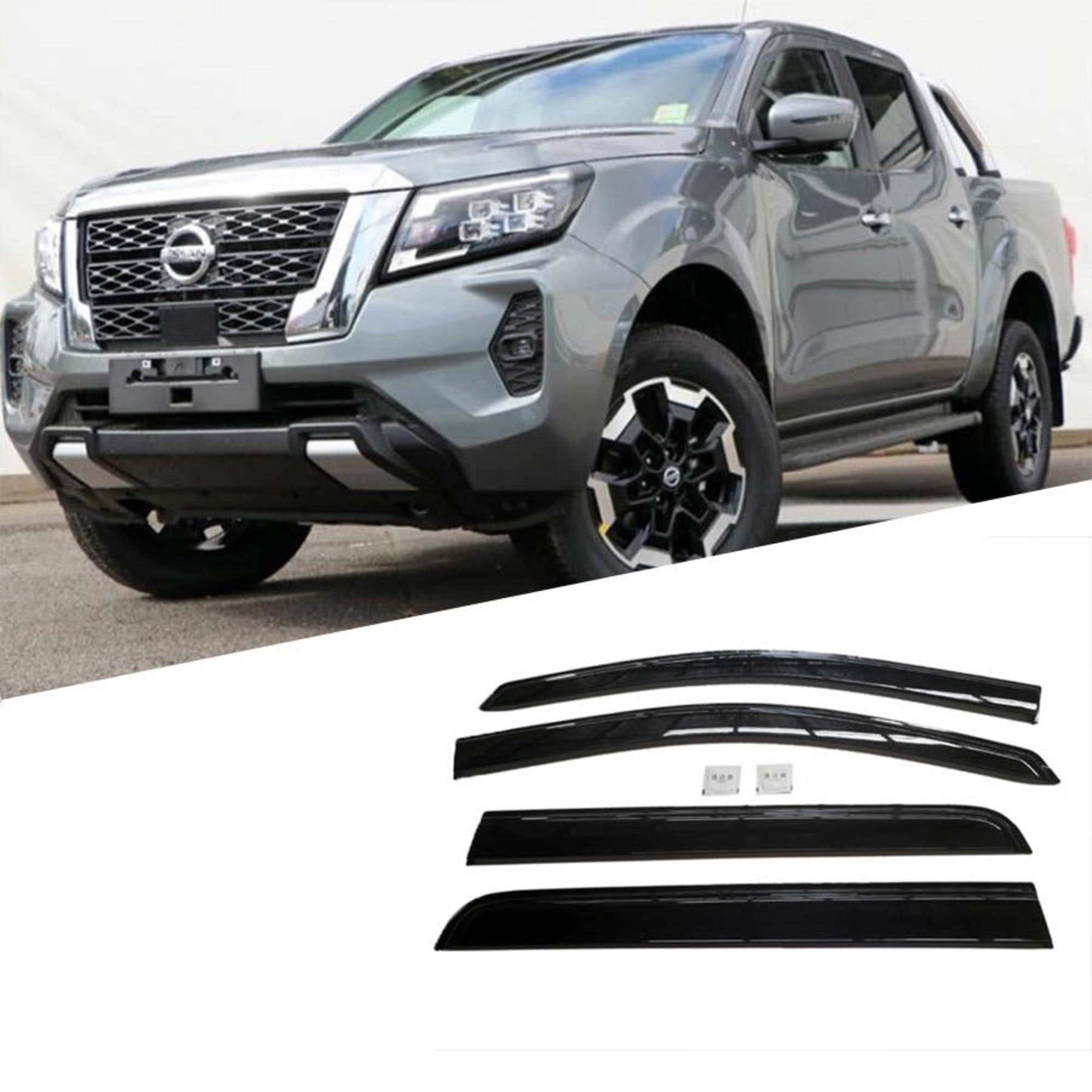 Weather shields suitable for Nissan Navara NP300/D23 2021-2024 Facelift Model