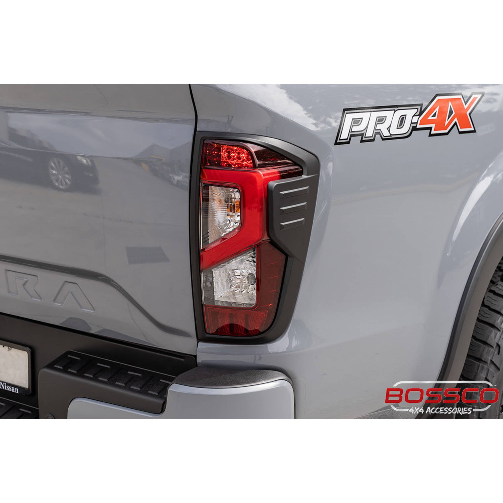 Rear Black Taillight Tail Light Trim Covers Suitable For Nissan Navara NP300 Facelift 2021-2025