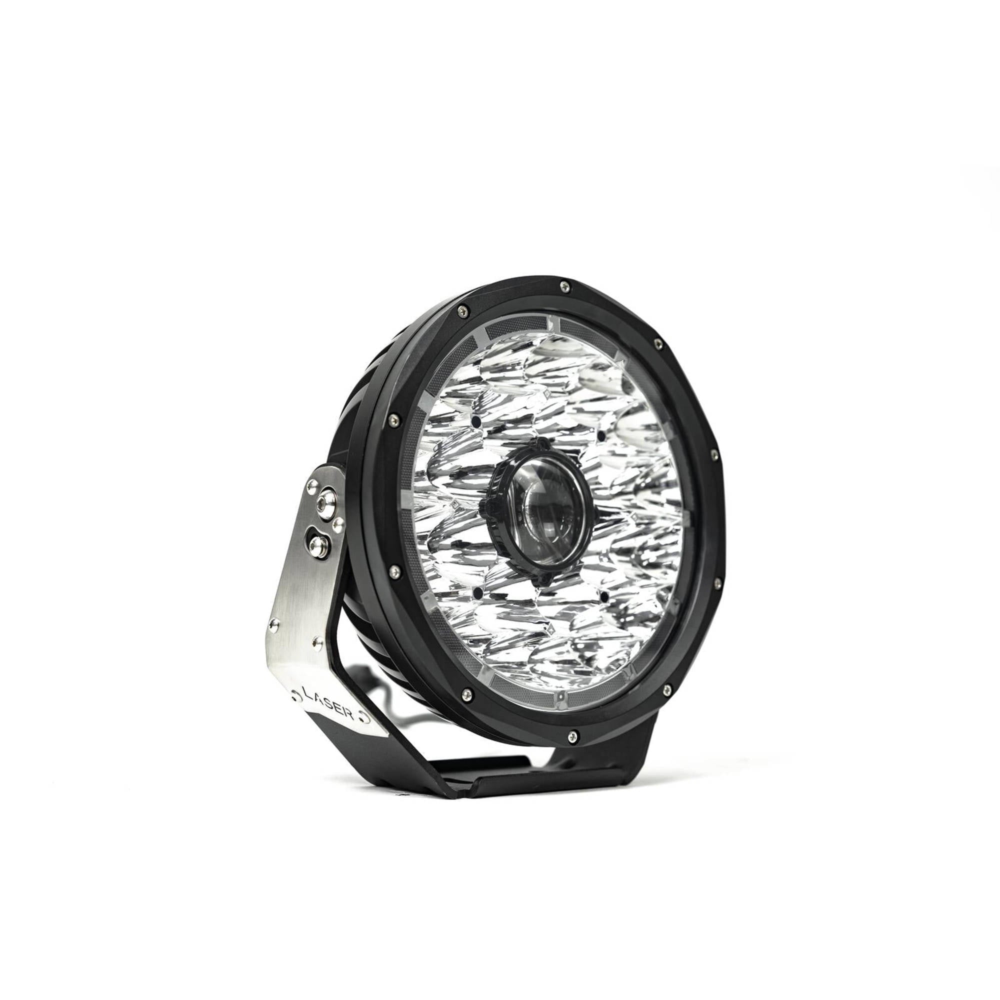9" Laser LED Driving Lights with DRL | 1 Lux @ 2018m | 16600 Lumens | IP68 Rated - Pair w/ Electrical Harness