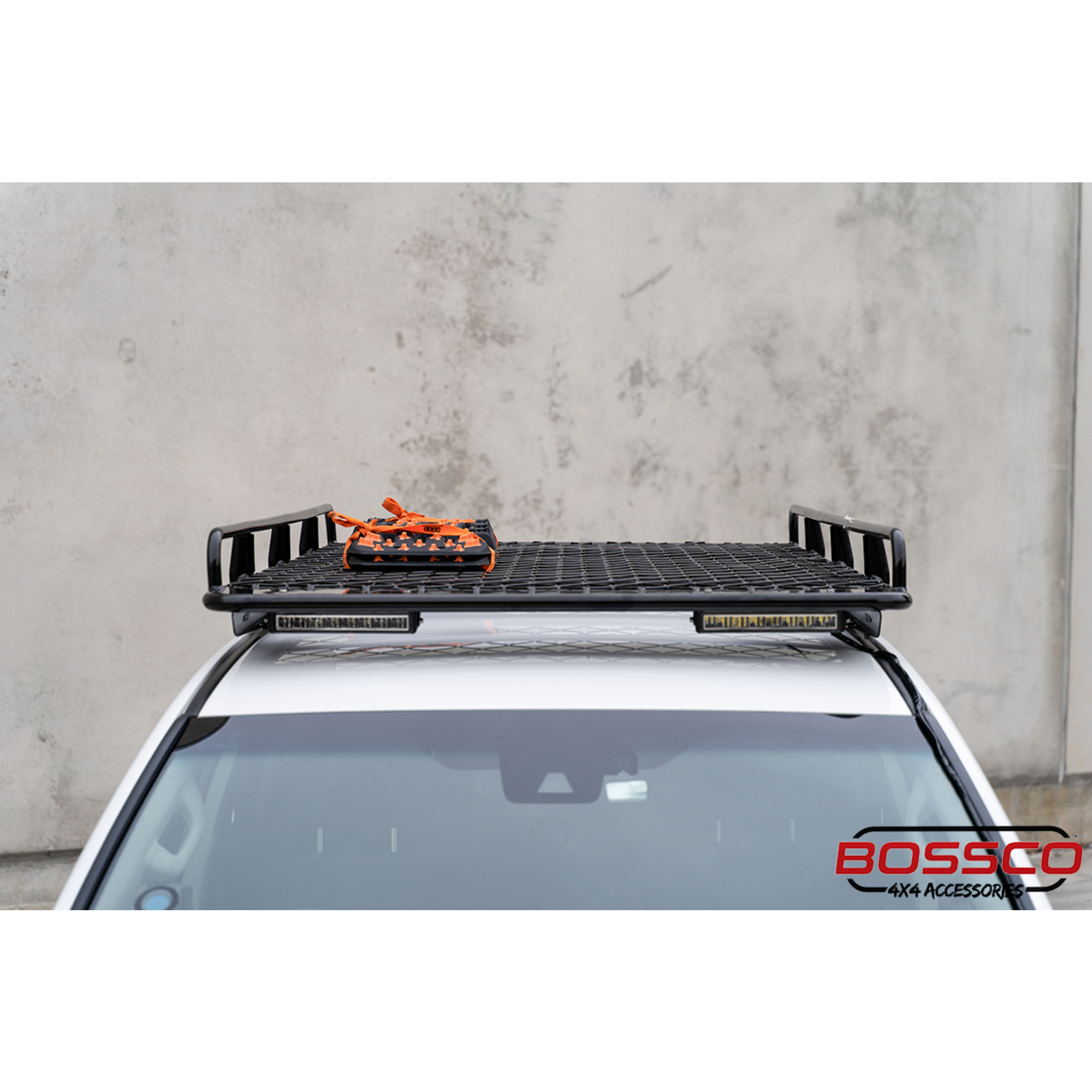 Black Aluminum Tradesman Roof Basket Tray Rack - Side Fenders
