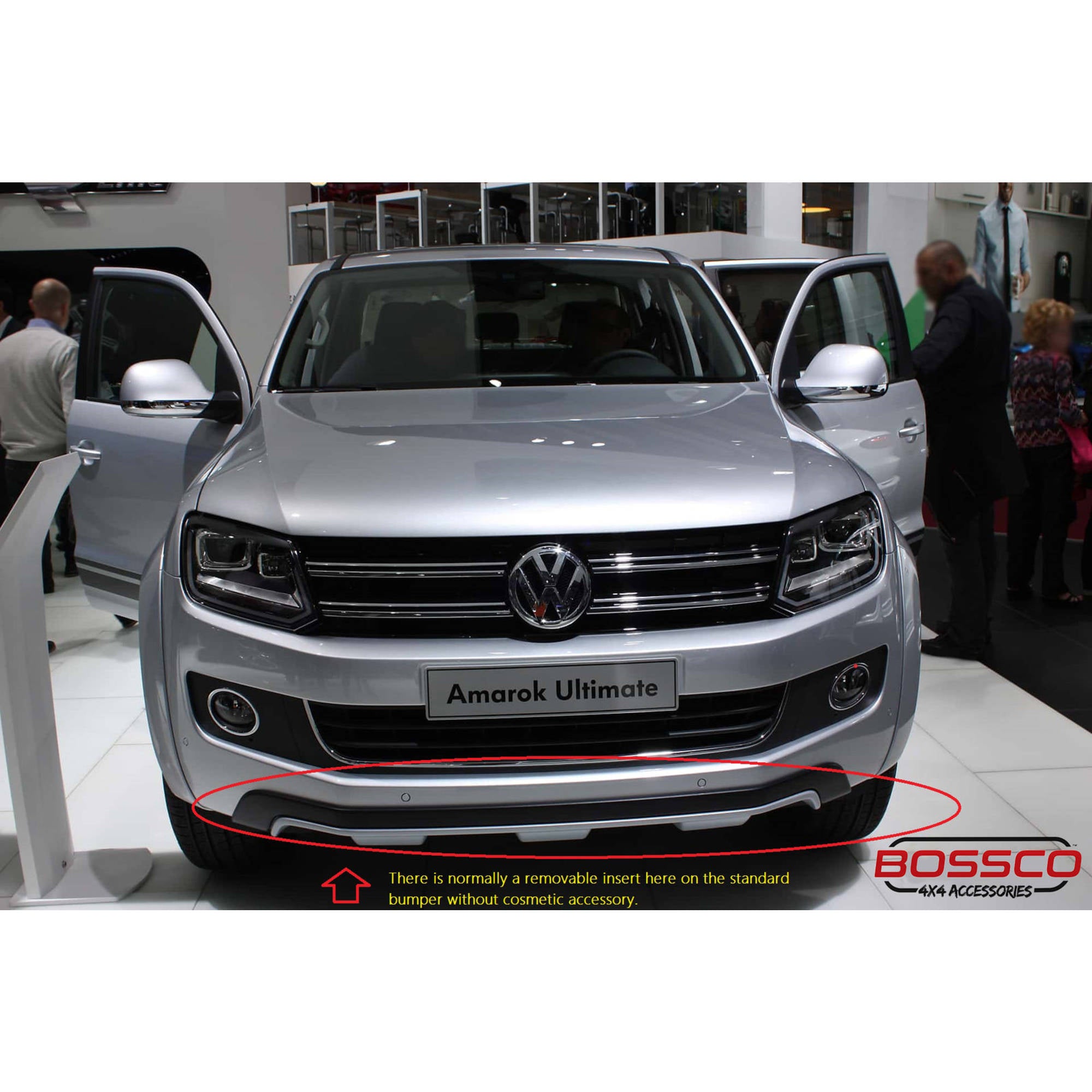 Silver Stainless Steel Bulldog Nudge Bar Suitable For Volkswagen Amarok 2010-2022 (Suits Front parking Sensors)