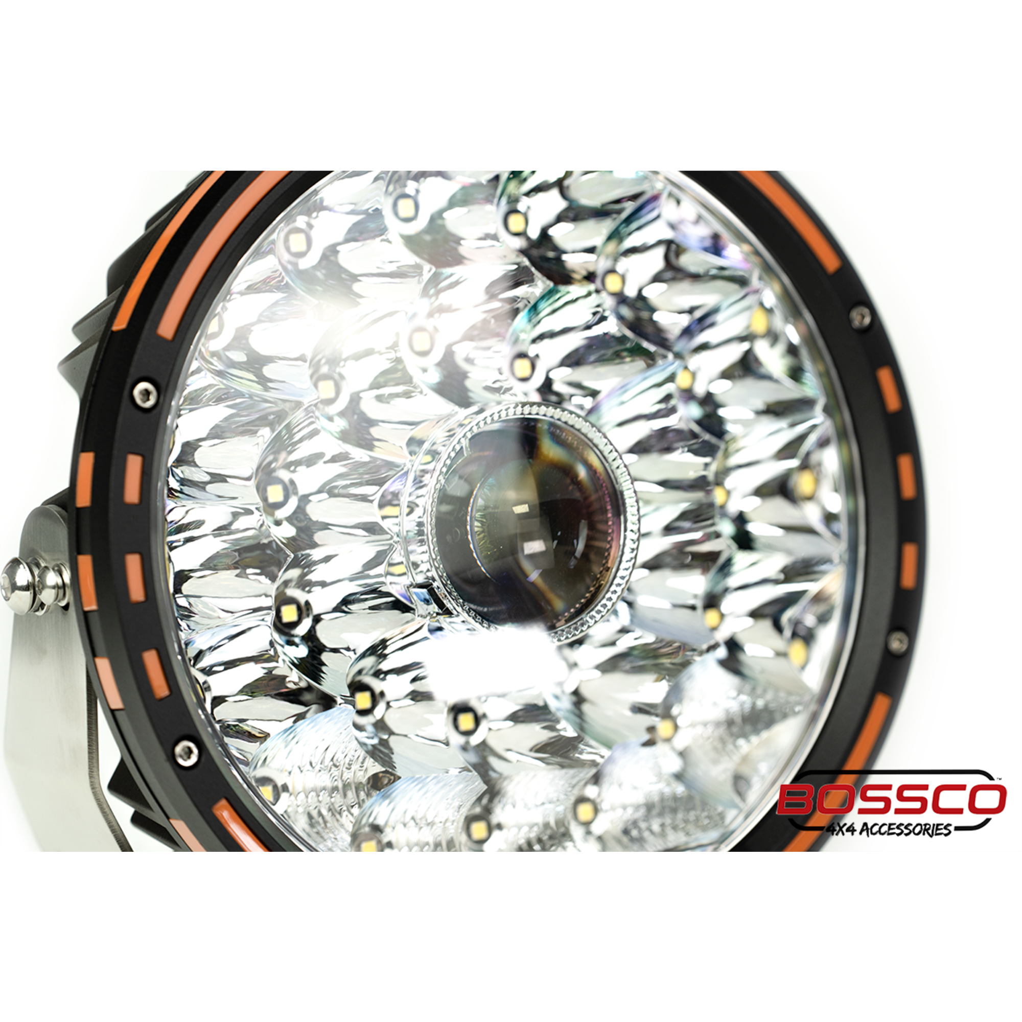 9" LED Driving Lights with LED LASER | 1 Lux @ 1200m | 23920 Lumens | IP68 Rated - PAIR With Harness