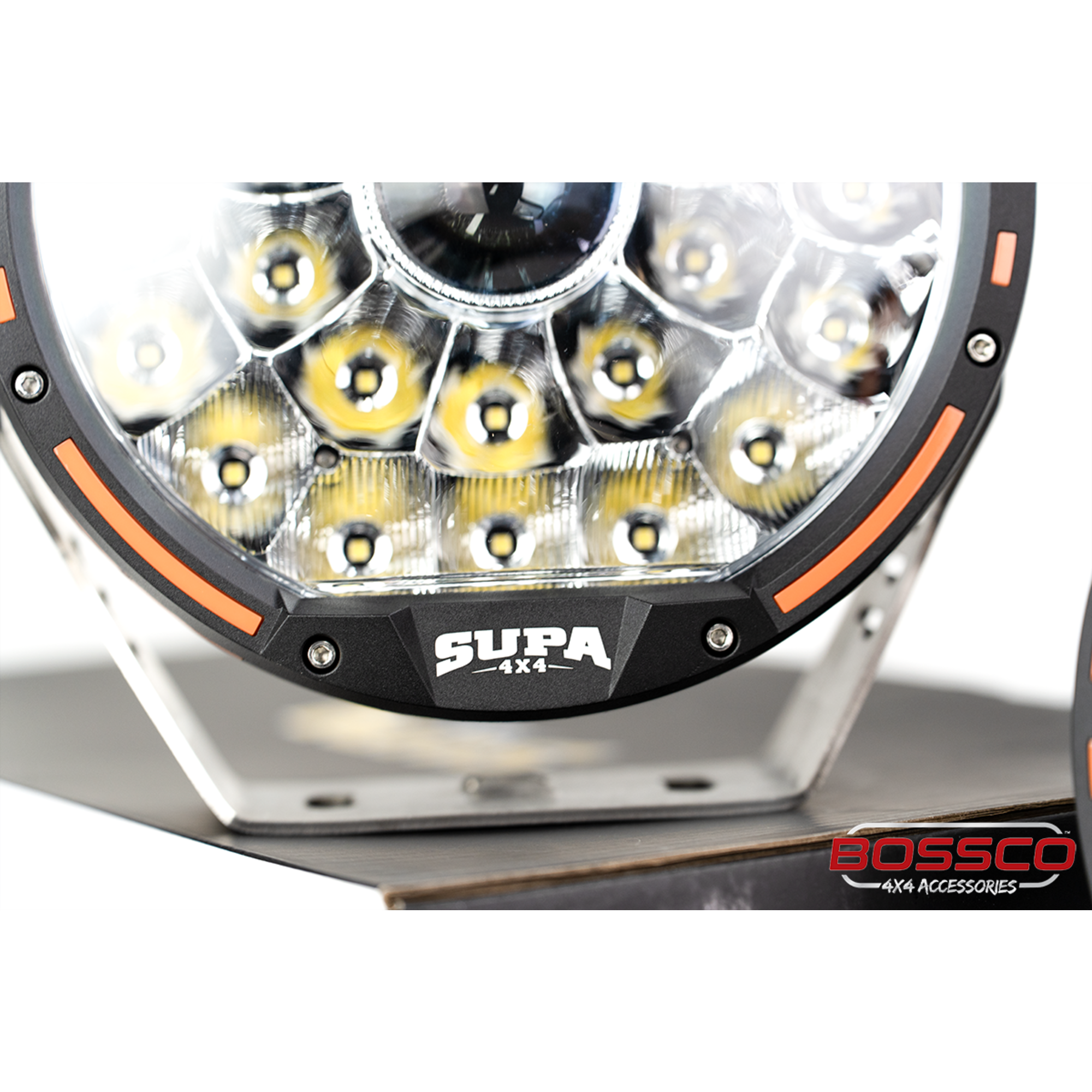 9" LED Driving Lights with LED LASER | 1 Lux @ 1200m | 23920 Lumens | IP68 Rated - PAIR With Harness