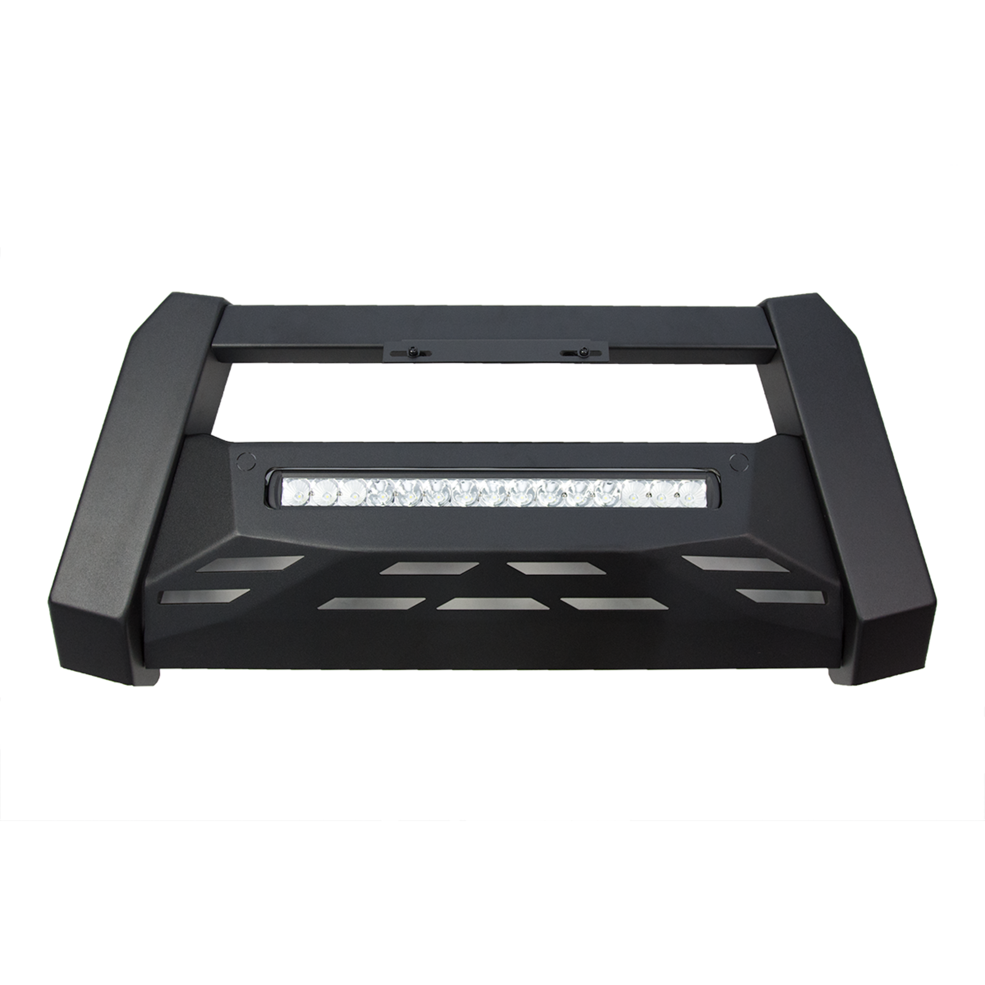Triple Black Nudge Bar with Integrated Light Bar and Skid Plate suitable for Mitsubishi Triton MR 2019-2023