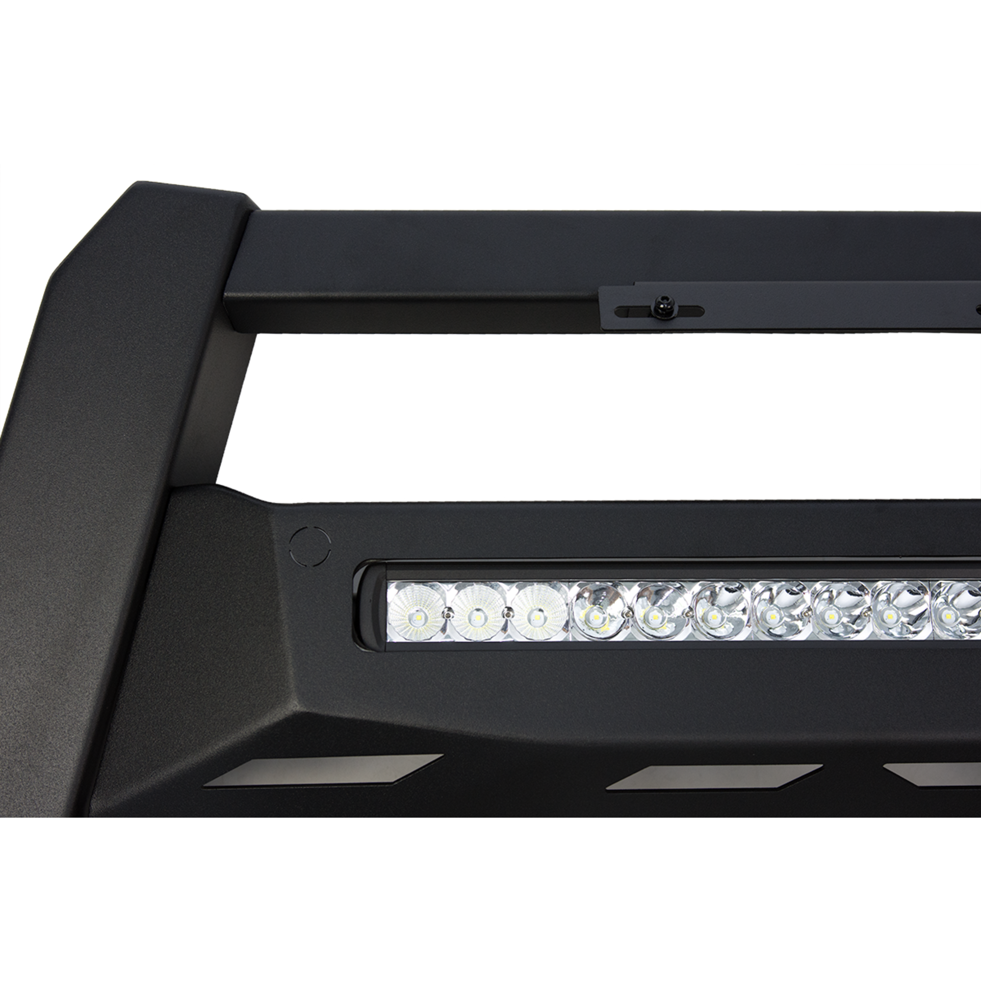 Triple Black Nudge Bar with Integrated Light Bar and Skid Plate suitable for Mitsubishi Triton MR 2019-2023