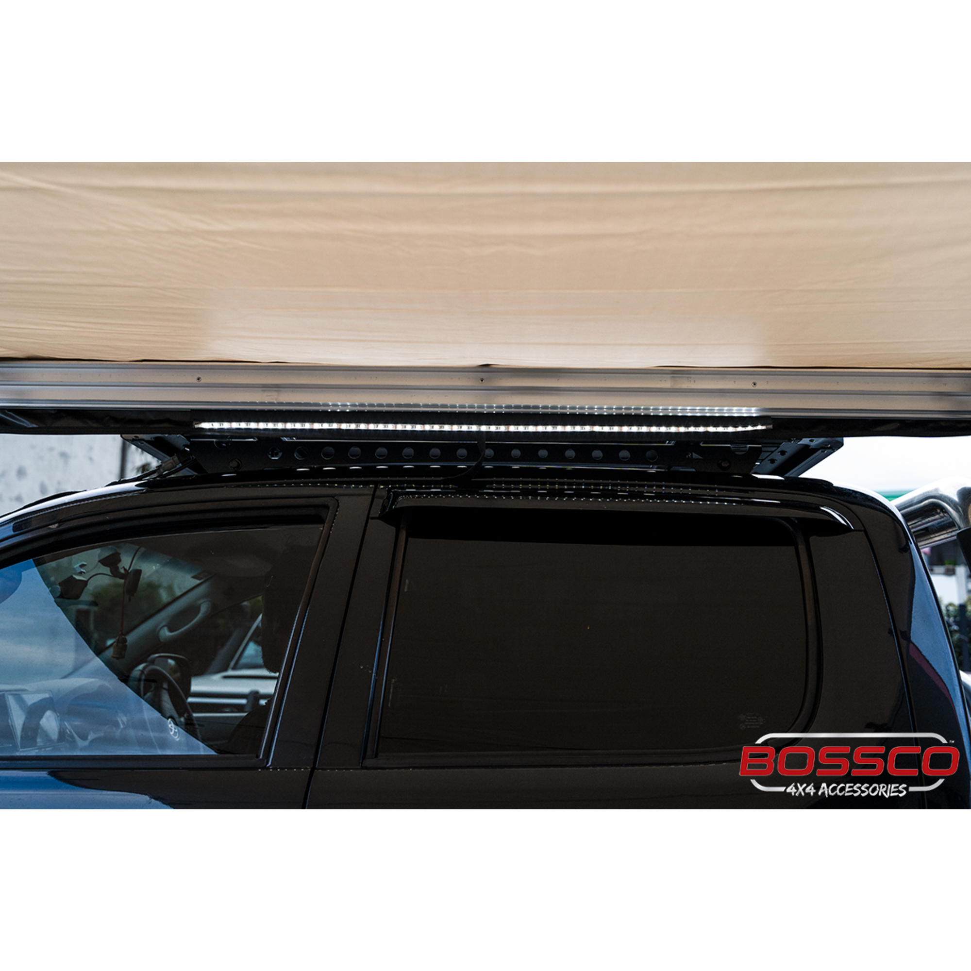 Bossco 2m x 2.5m Side Awning and LED Strip Light Combo Pack