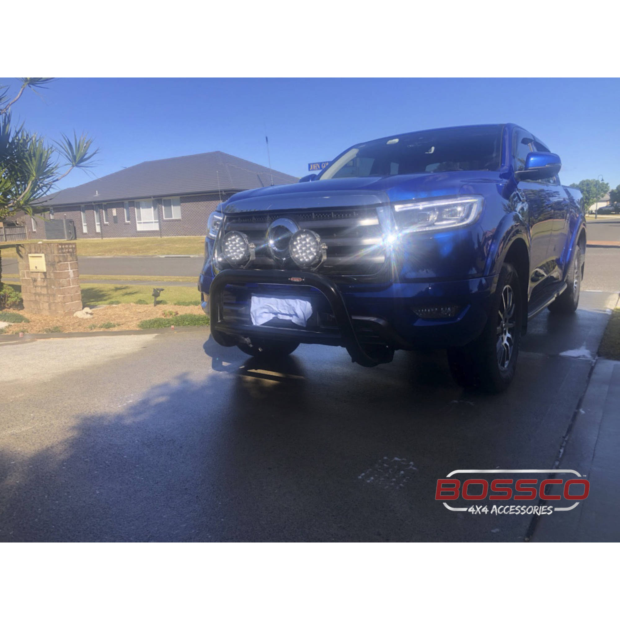 Black Low Nudge bar with Bash Plate suitable for GWM Great Wall Cannon 04/2022 -2025