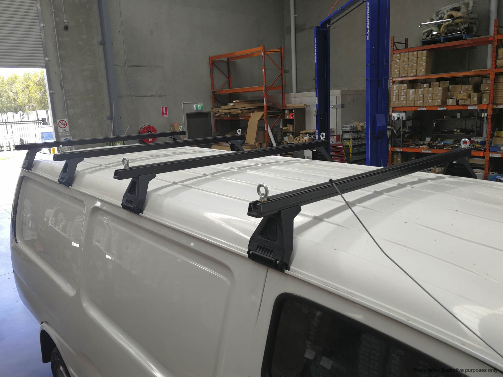 Black Heavy Duty Roof Racks Suitable for Toyota Hiace Commuter SLWB 2005-2019