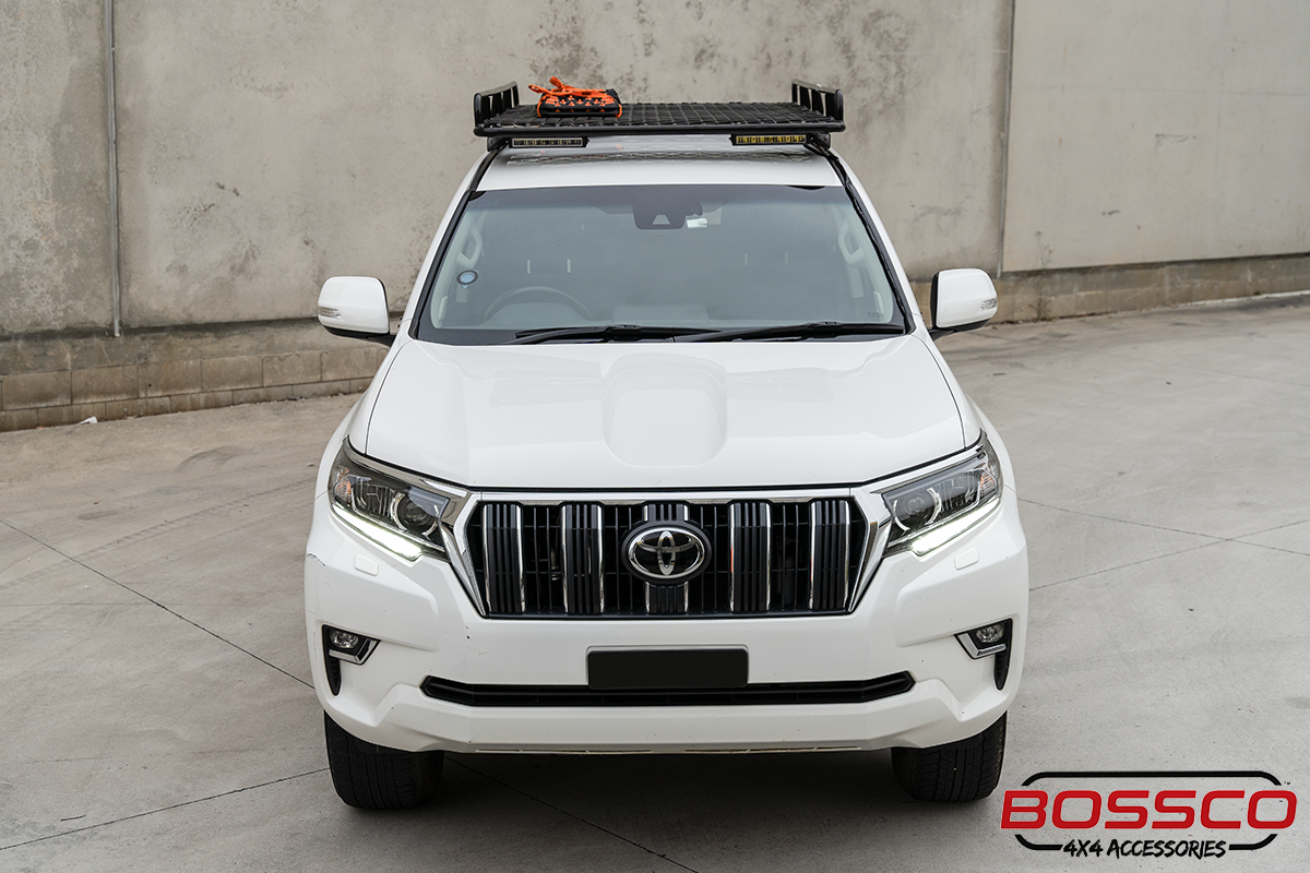 Black Aluminum Tradesman Roof Basket Tray Rack - Side Fenders