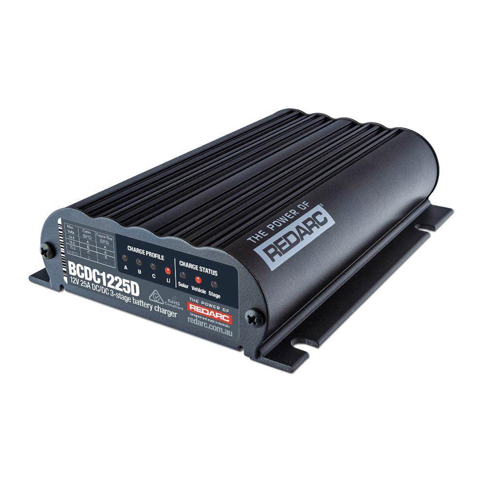 REDARC DC-DC Battery Charger 12V 25A 3 Stage Auto BCDC1225D Dual Input Solar Dual Battery