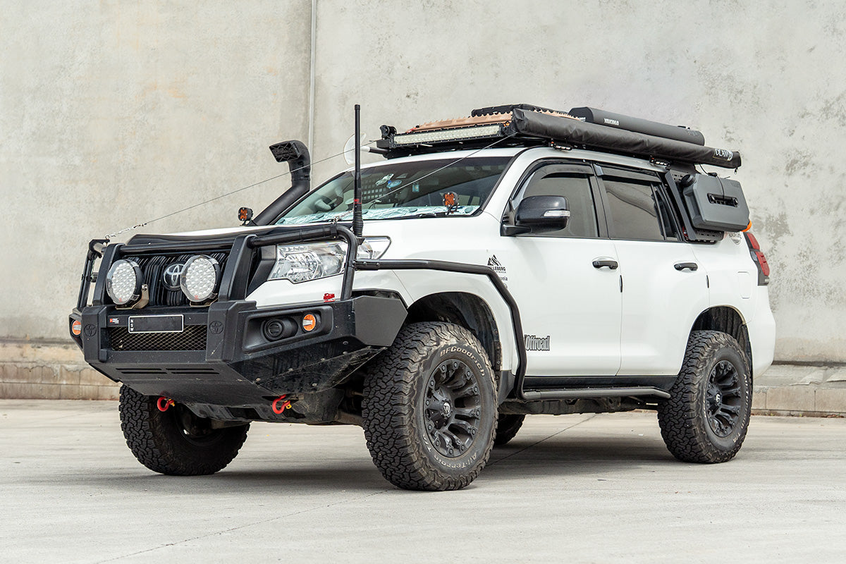 Heavy Duty Black Side Steps With Brush Bars Suitable For Toyota Landcruiser Prado 150 Series 2009-2023