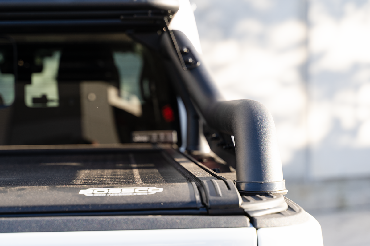 Adjustable Width Black Extended Roll Sports Bar With Basket & Integrated Rear Brake Light for Bossco Roller Covers