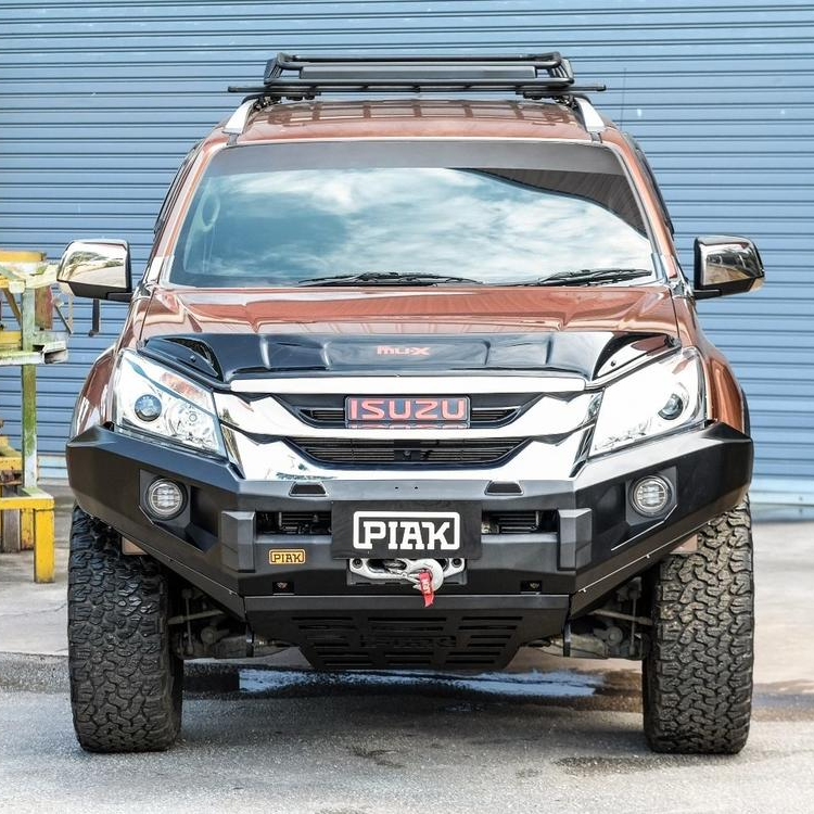 Elite No Loop Bar (Black Recovery Points & Bash Plate) for Isuzu MU-X (11/2013 to 10/2016)