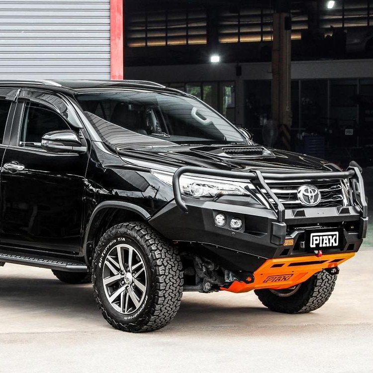 Elite No Loop Bullbar (Black Recovery Points & Orange Bash Plate) for Toyota Fortuner 08/2015 - 05/2018