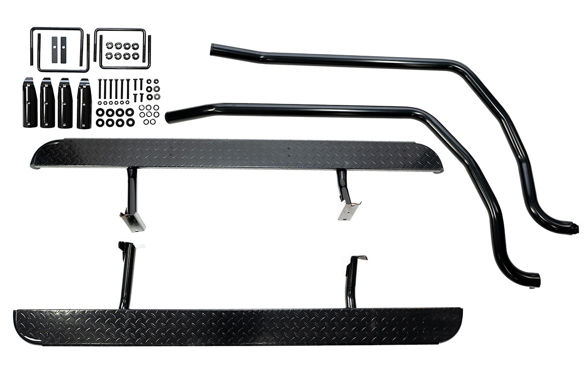 Heavy Duty Black Side Steps With Brush Bars Suitable For Mitsubishi Triton MQ MR 2015-2022
