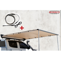 Bossco 2m x 2.5m Side Awning and LED Strip Light Combo Pack