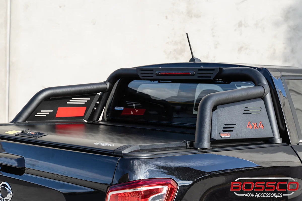 Bossco 4x4 Accessories Sports Bar installed on a 4WD auto car.