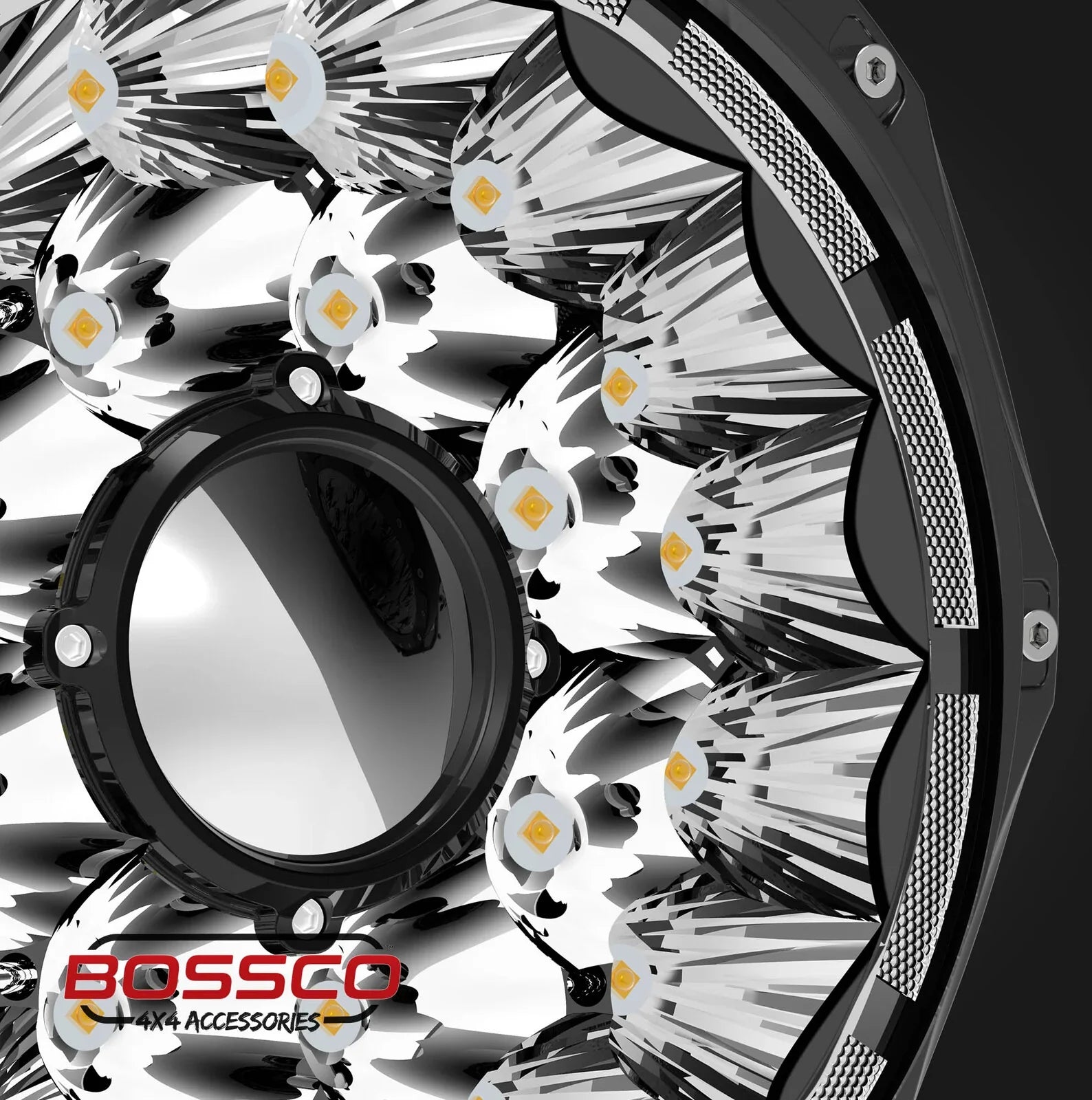 Bossco 4x4 Accessories LED Light Bars installed on a 4WD Car