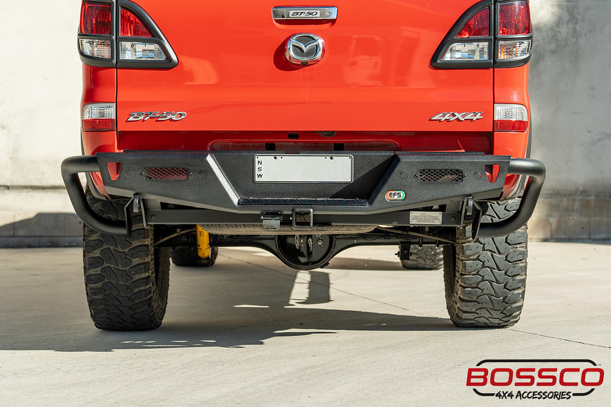 Bossco 4x4 rear bumper bar installed on a mazda pick up truck