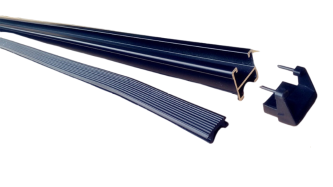 58" Black Roof Rack Heavy Duty Bar ('' H " bar) (1 x 1500mm) -SINGLE BAR