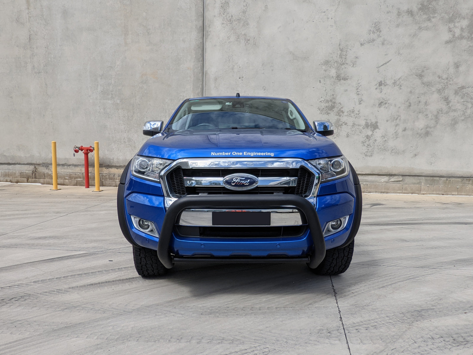 Black Nudge Bar Suitable For Ford Ranger PX MKII 2015-2018 with Tech Pack & Front Sensors