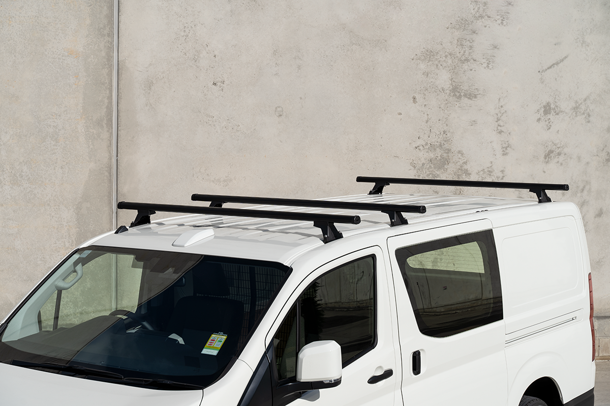 Set of 3 Black Heavy Duty Roof Racks Suitable for Toyota Hiace 2019 2023 Bossco Auto 4x4 Accessories