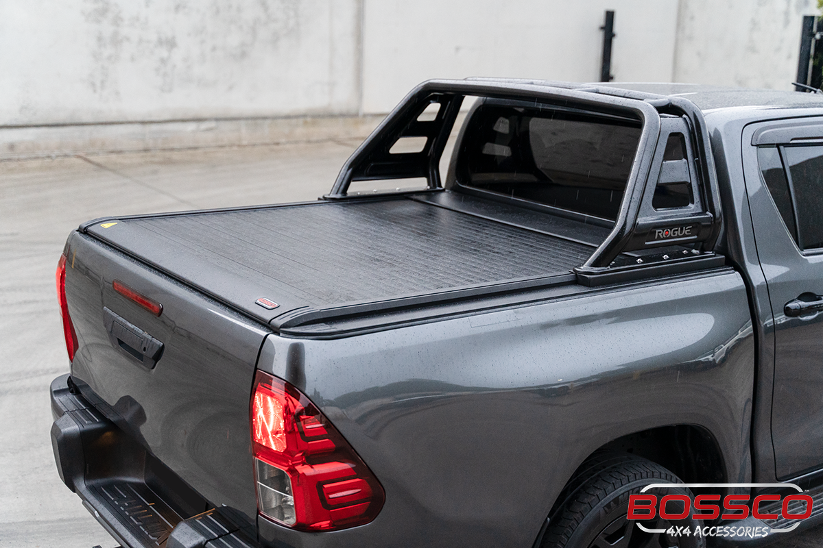 Electric Retractable Roller Shutter Tonneau Lid Suitable For Toyota Hilux Rugged X 2015 - 2023 Sport Bar Adaptor Plates