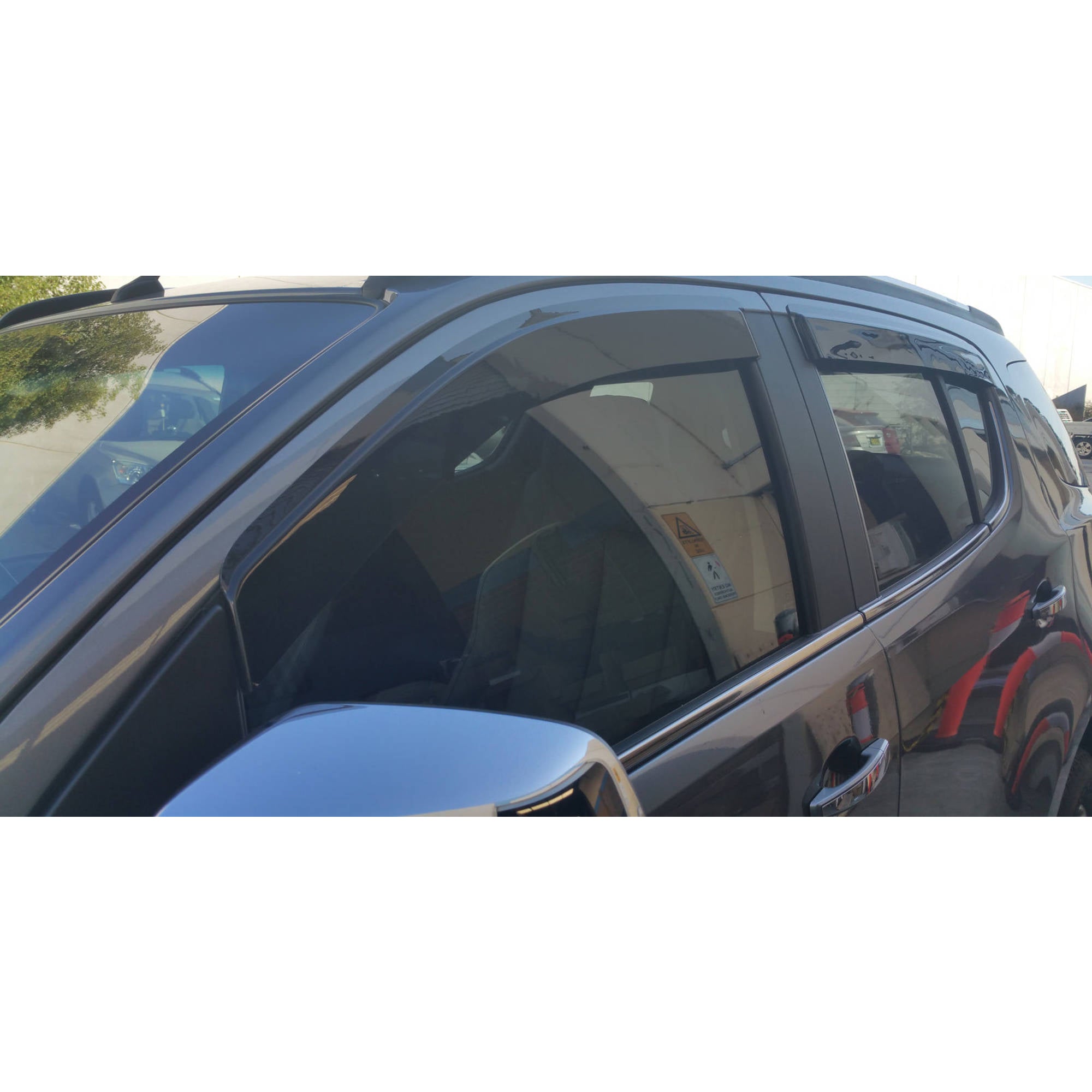 Black Tinted Slim Line Weathershields for Holden Trailblazer 2016-2020