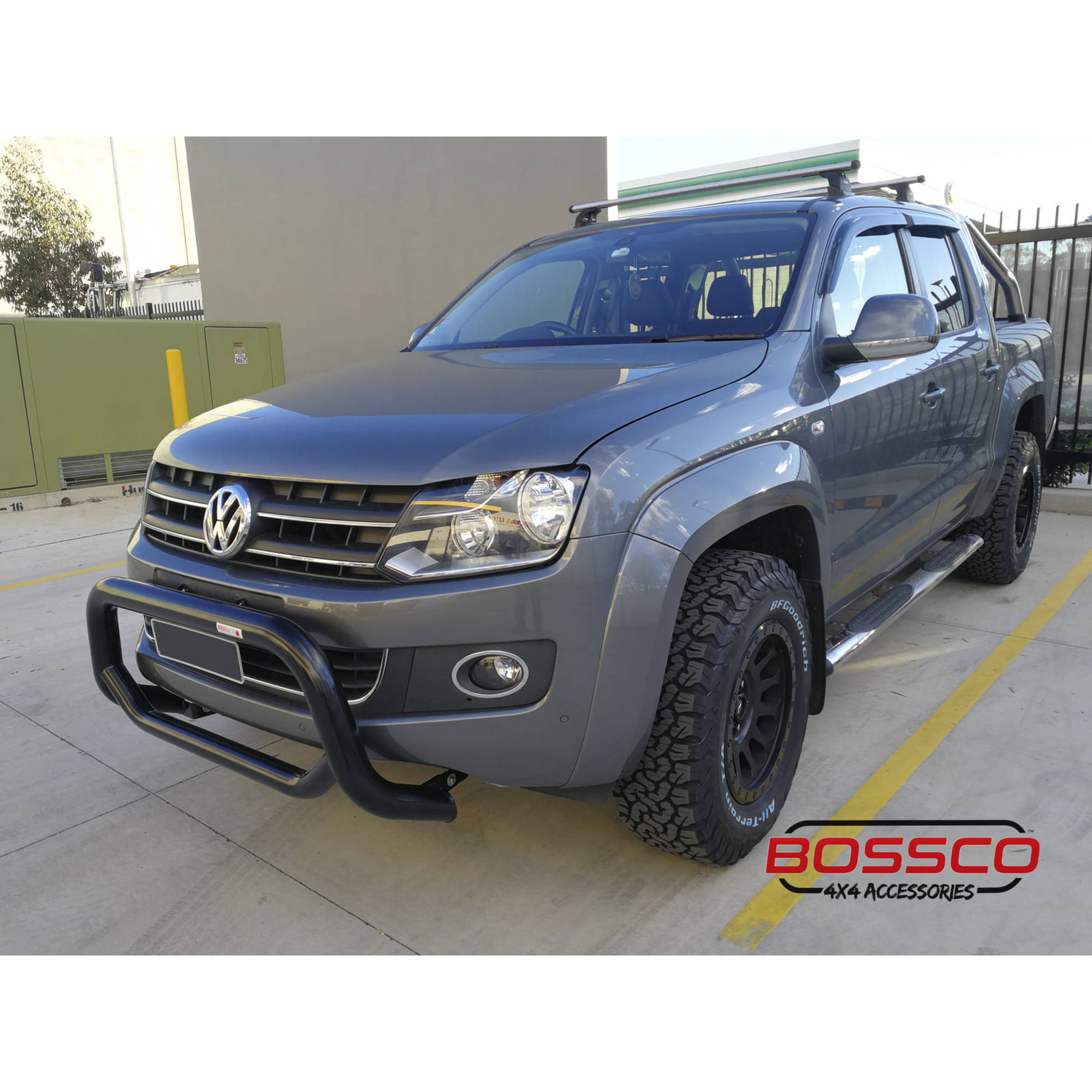 Black 'Big Mouth' Nudge Bar Suitable For Volkswagen Amarok 2010 - 2022 (Suits Front parking Sensors)
