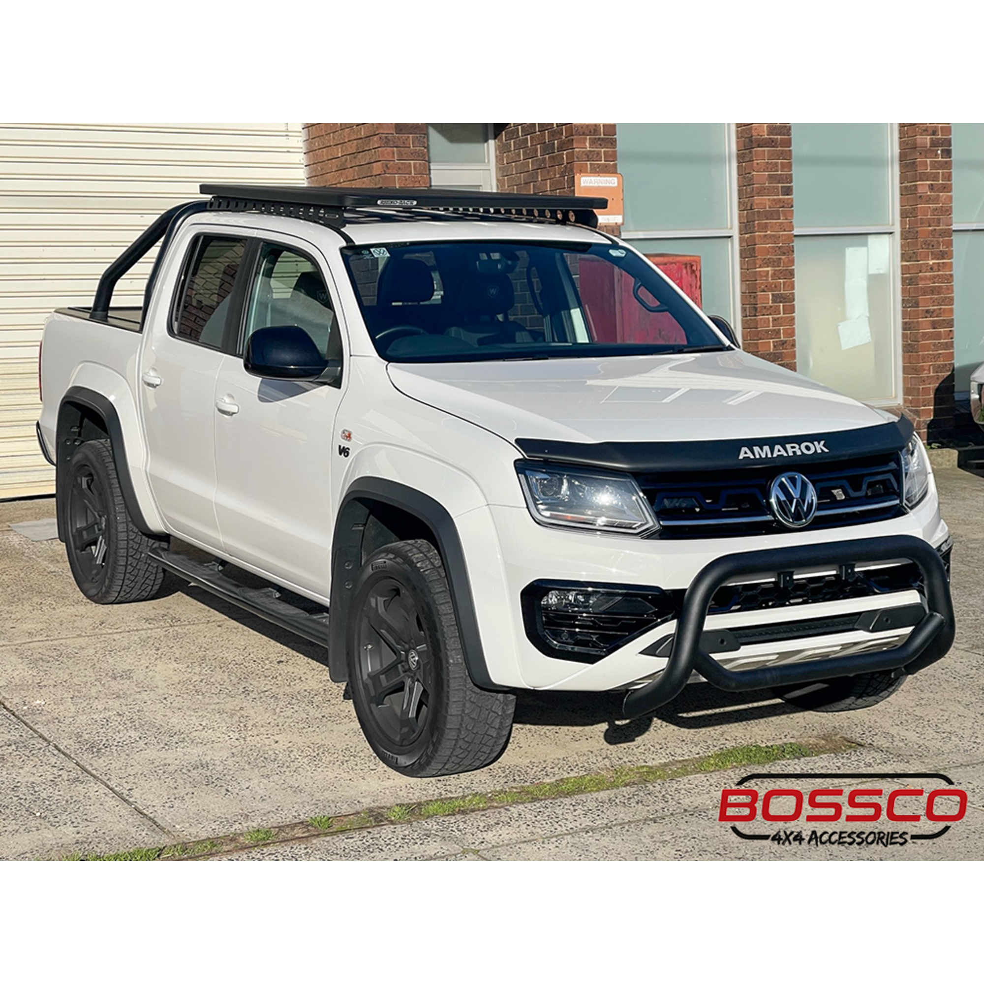 Black 'Big Mouth' Nudge Bar Suitable For Volkswagen Amarok 2010 - 2022 (Suits Front parking Sensors)