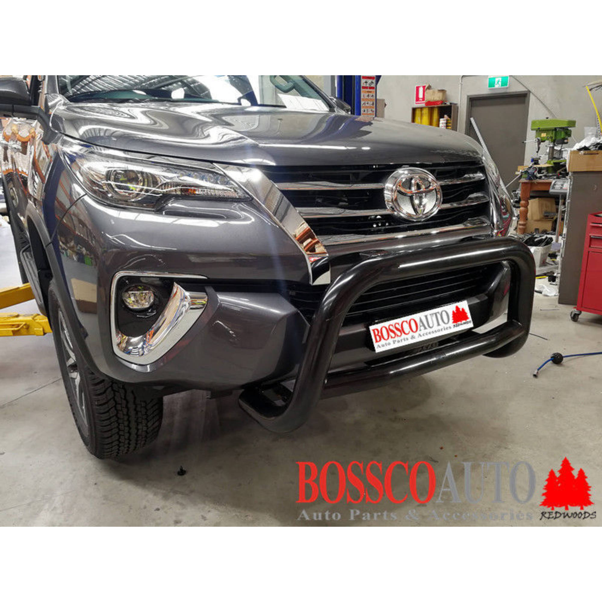 BLACK Nudge Bar Suitable for Toyota Fortuner 2015-2025