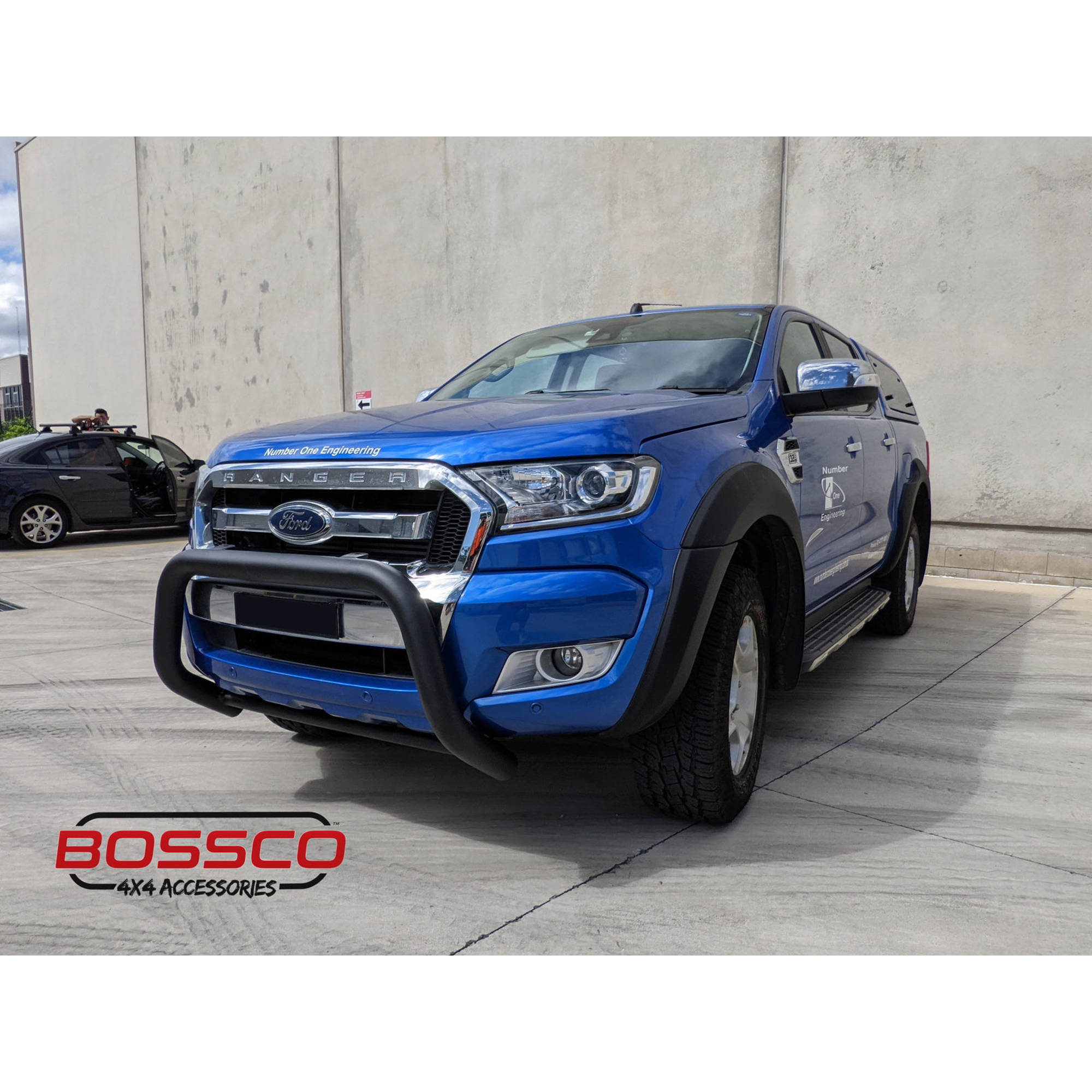 Black Nudge Bar Suitable For Ford Ranger PX MKII 2015-2018 with Tech Pack & Front Sensors