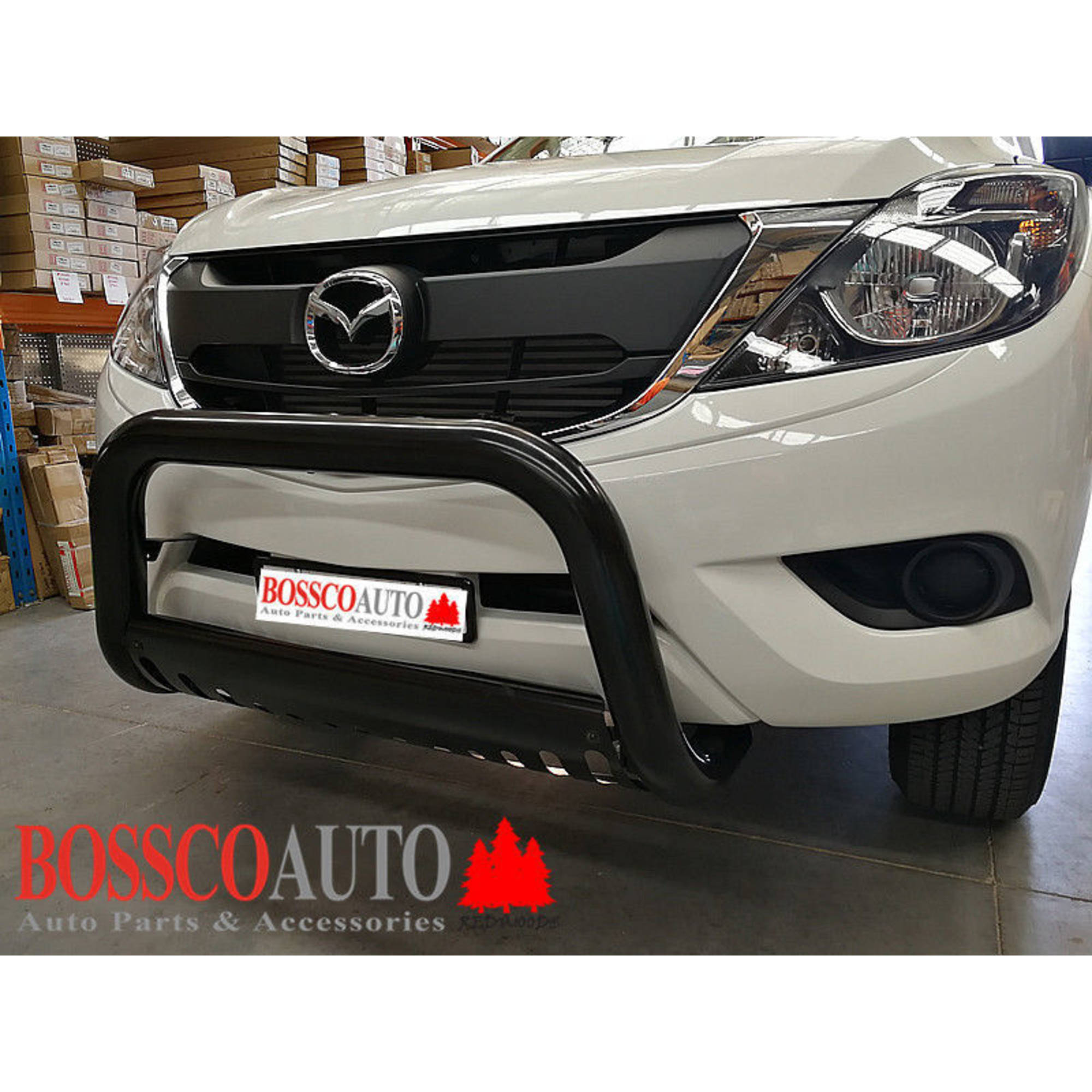 Black Nudge Bar with Skid Plate suitable for Mazda BT-50 2012-2020