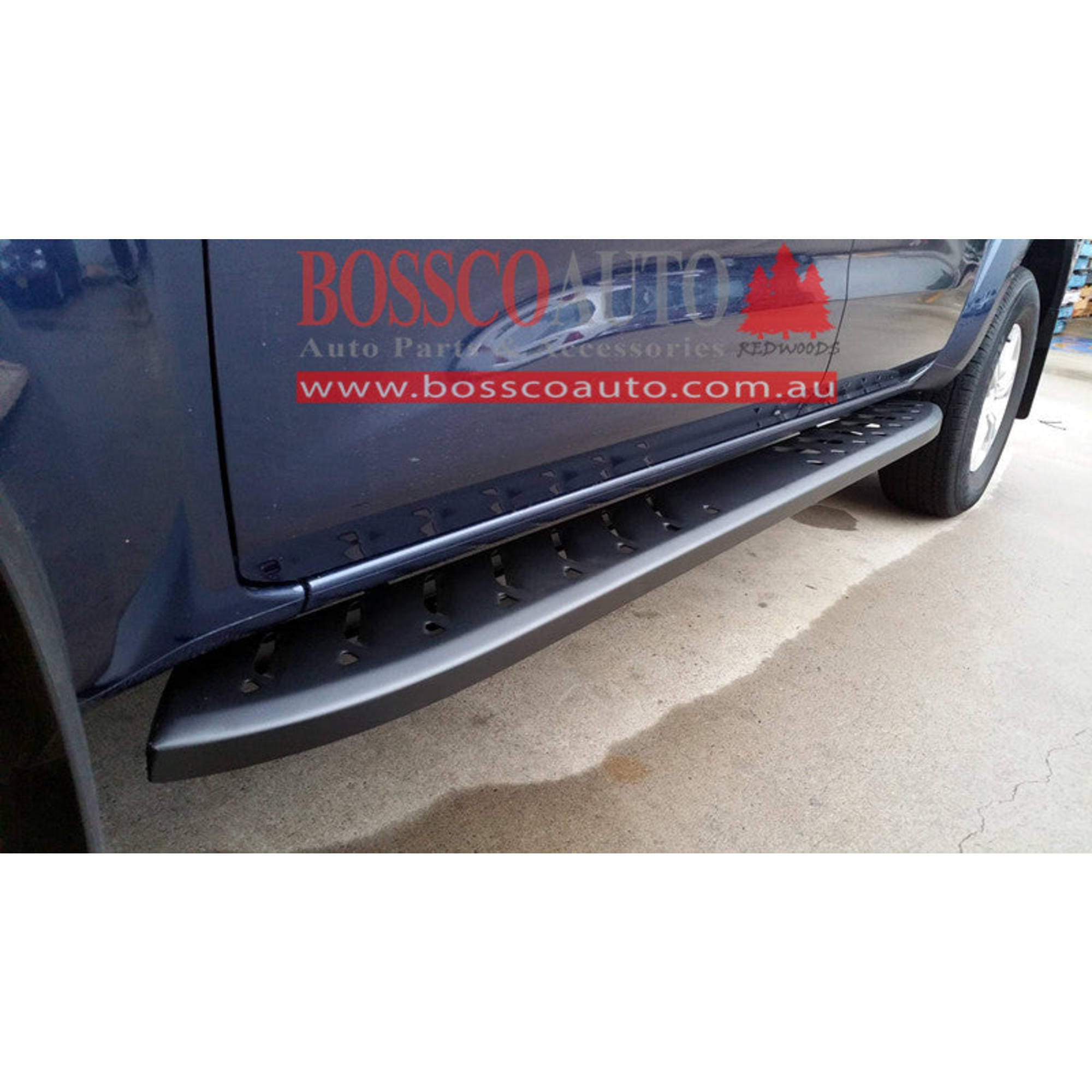 Black Steel Shark Side Steps suitable for Nissan Navara D23/NP300 2015-2020