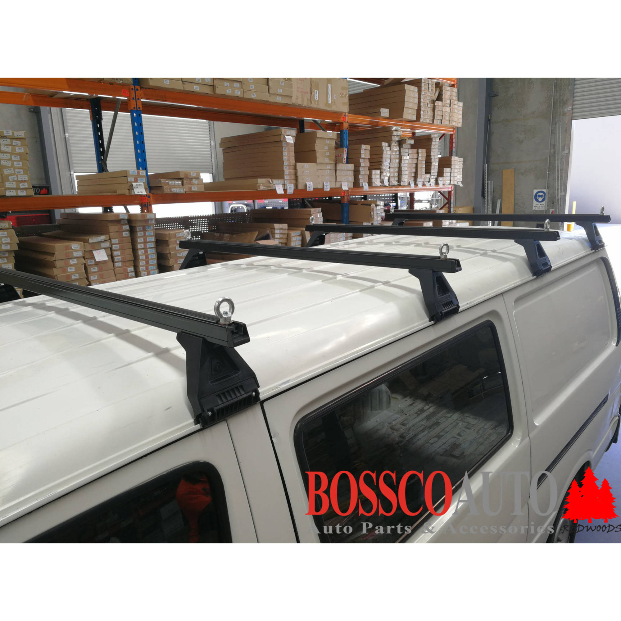 Heavy Duty Black ROOF RACKS suitable for Ford Transit VM 2000 - 2013 (set of 4)
